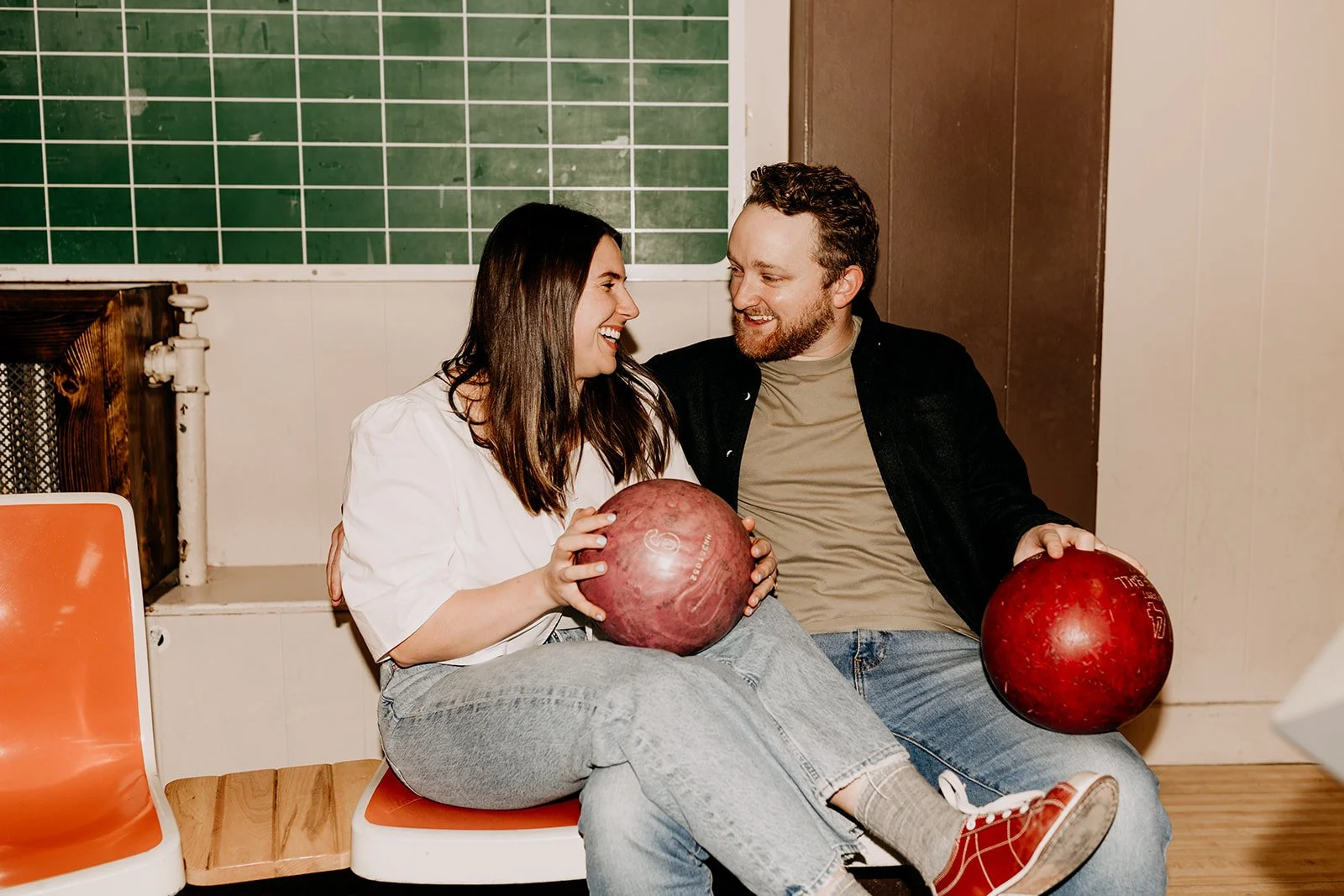 Bowling Alley Engagement Photos at Grandview Lanes, Vancouver