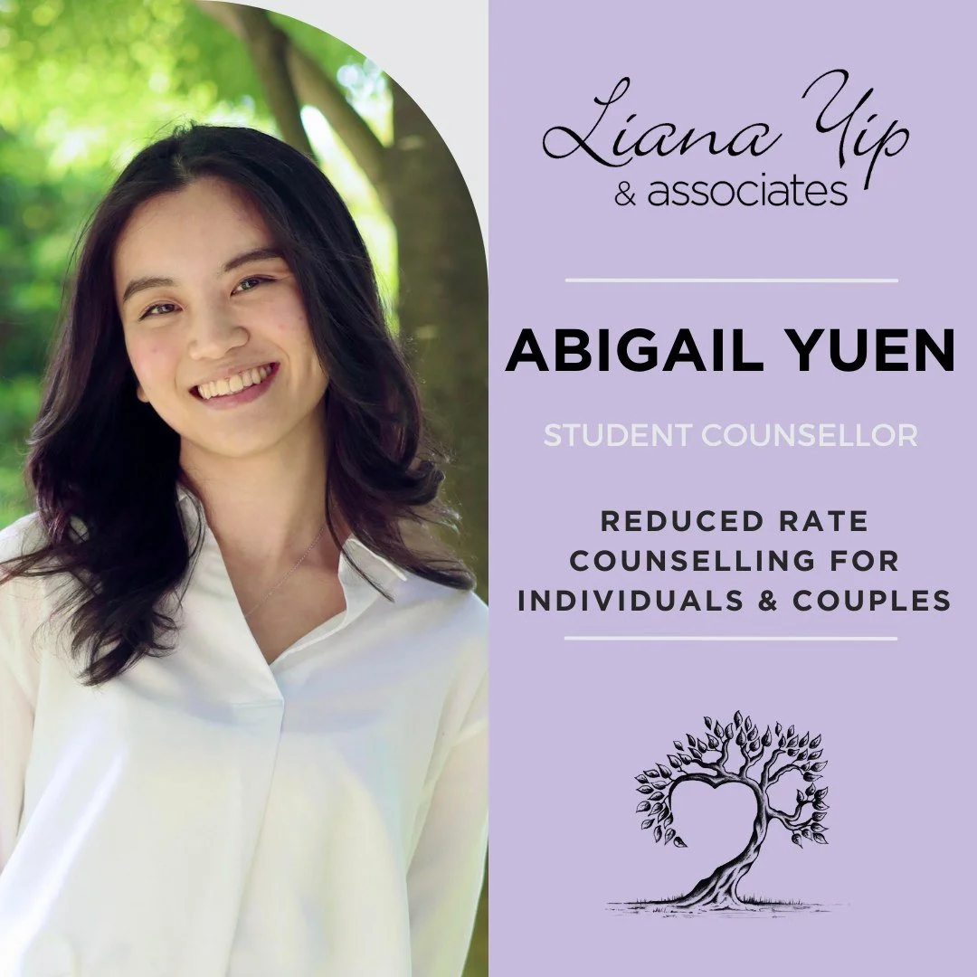 Looking for reduced-rate counselling? Look no further!

✨ Welcome, Abigail Yuen! ✨

Abigail is passionate about creating a safe, supportive, and client-centred space where individuals and couples can explore challenges with care and compassion. Drawi