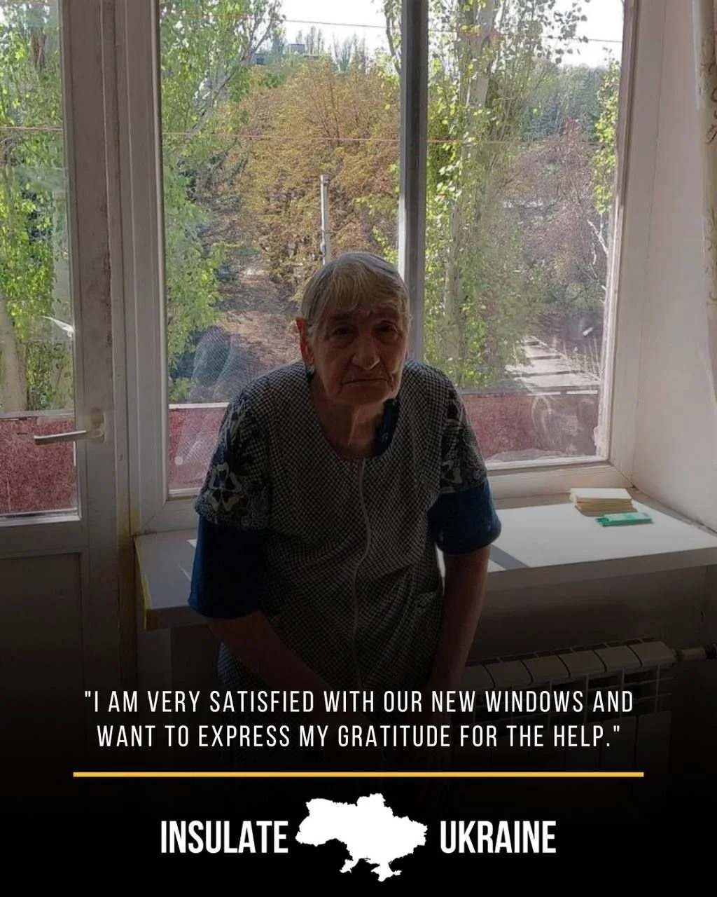Insulate Ukraine Testimonials:
Liubov | Mykolaivka
"I am very satisfied with our new windows and want to express my gratitude for the help. They have already made our home feel warmer, brighter, and more secure. 
The installation was carried o