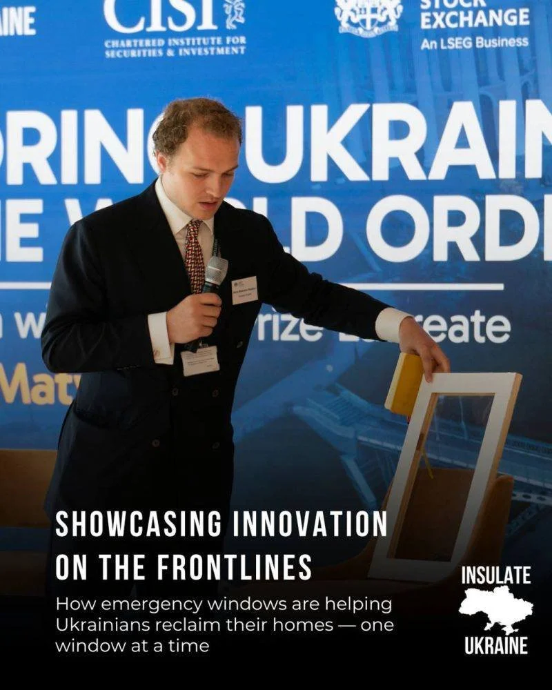 Insulate Ukraine presenting its emergency window at the event