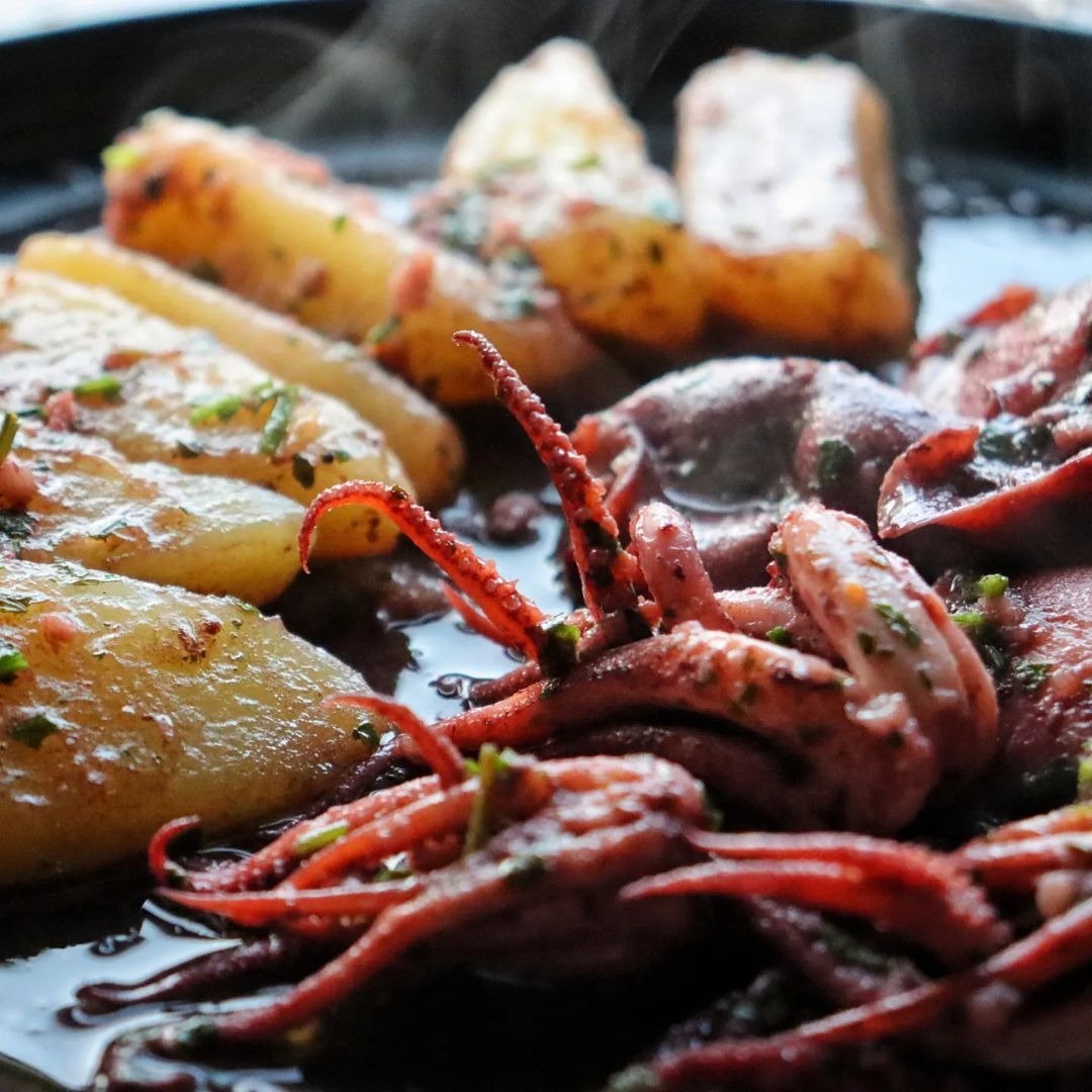 Drunk Calamari with Potatoes