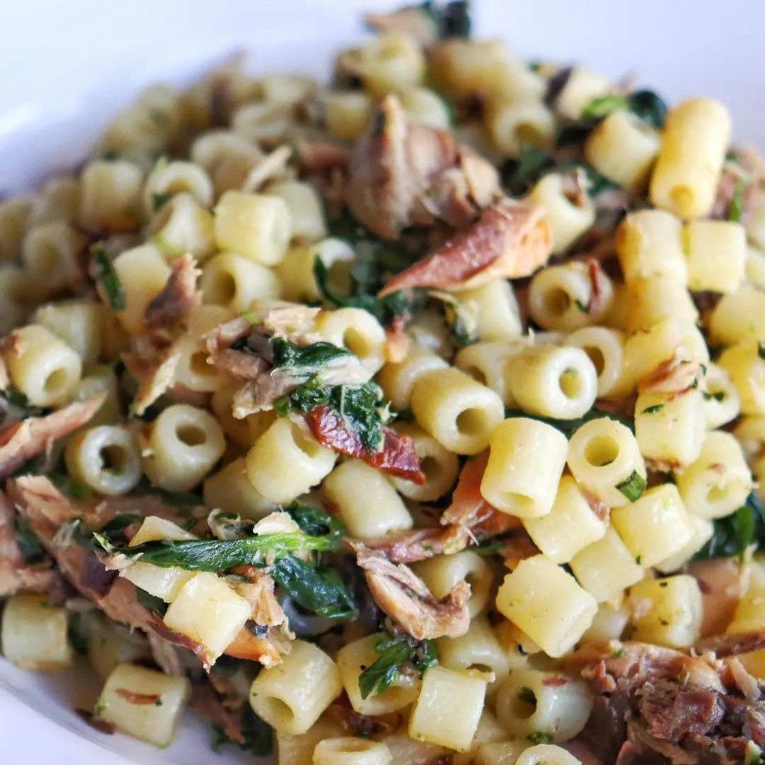 Mackerel Spinach Pasta