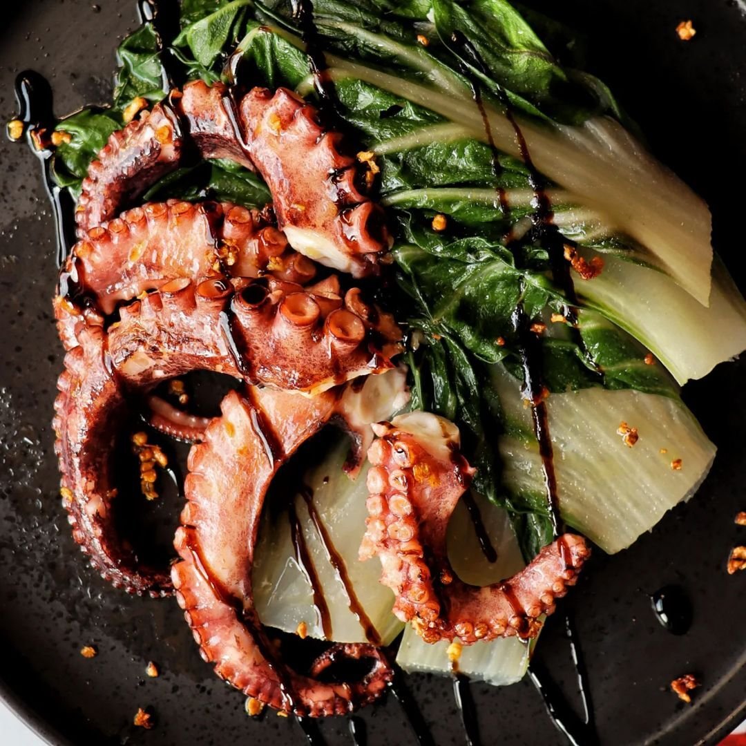 Octopus on Chard