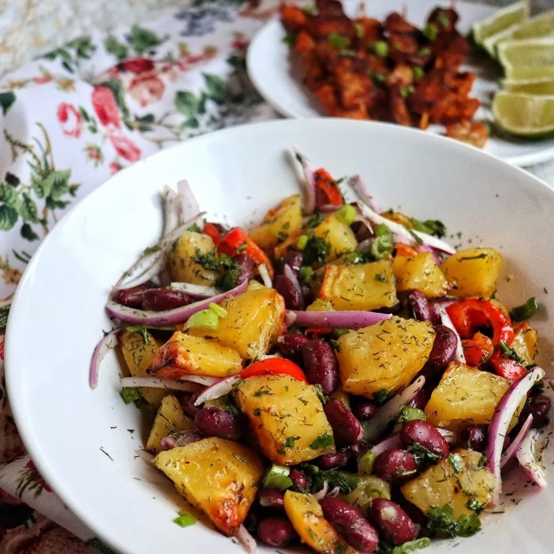 Roasted Potatoes, Peppers and Beans Salad