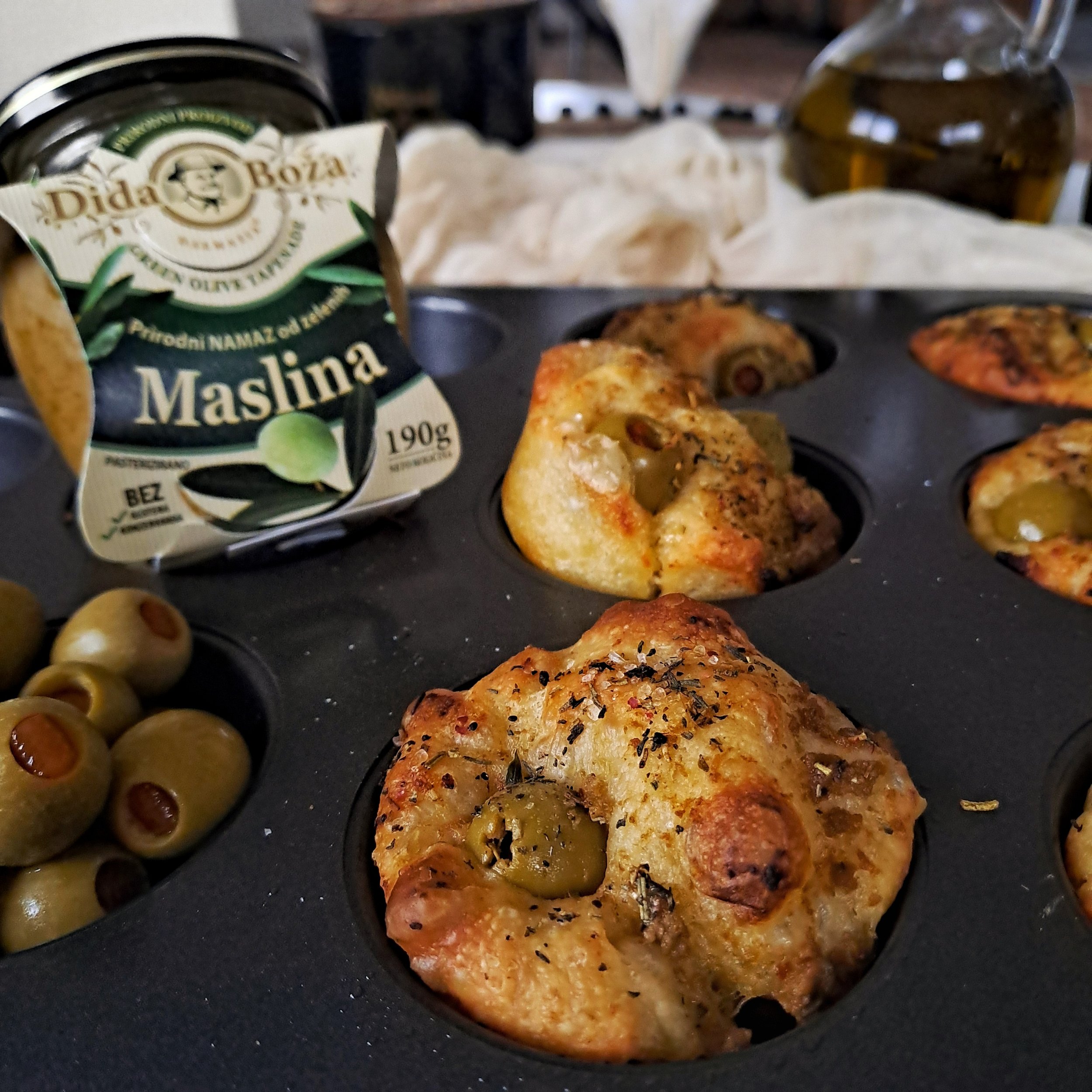 Focaccia Olive Muffins