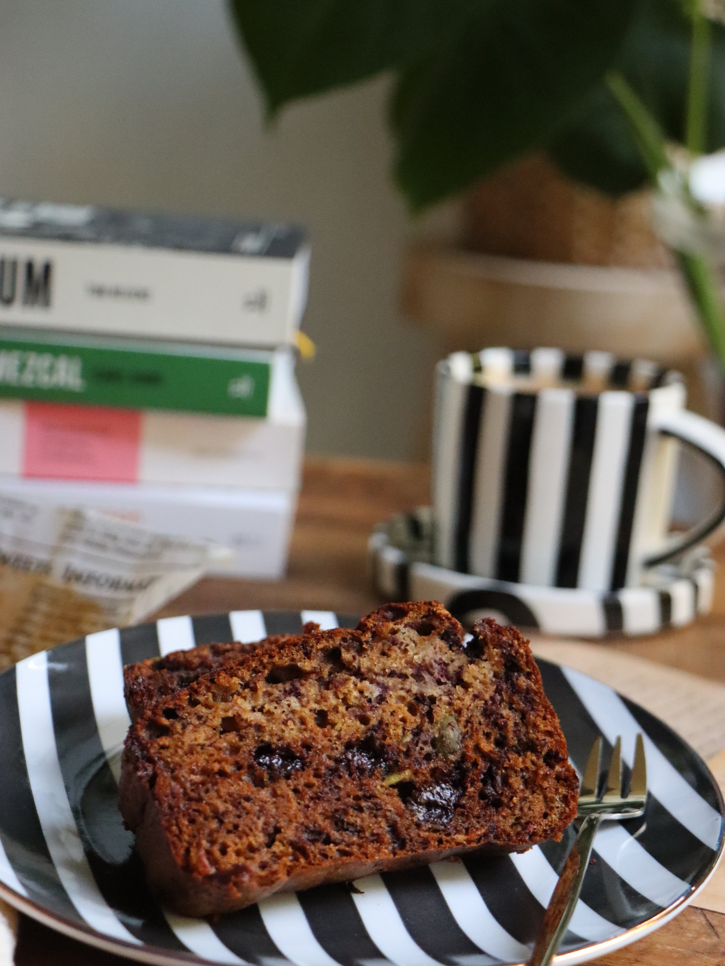 Chocolate Chunks and Pumpkin Seed Banana Bread