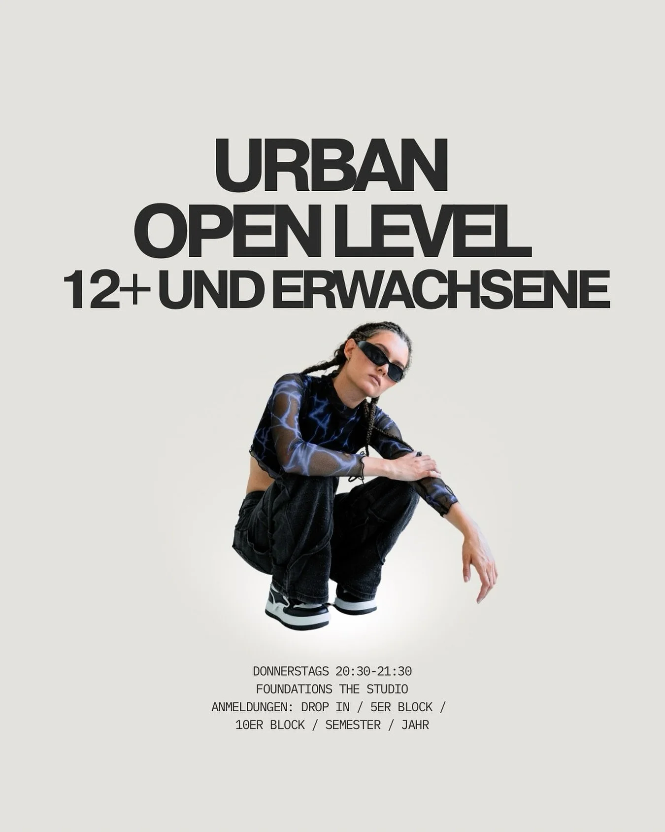 💪 Urban Open Level (12+ uns Erwachsene) 💥

Im Urban Dance stehen Groove, Flow und Ausdruck im Mittelpunkt. In diesem Kurs mit @rosyfranky arbeitest du an den Grundlagen der Grooves und setzt sie in Choreografien um. Dich erwartet ein Mix aus versch