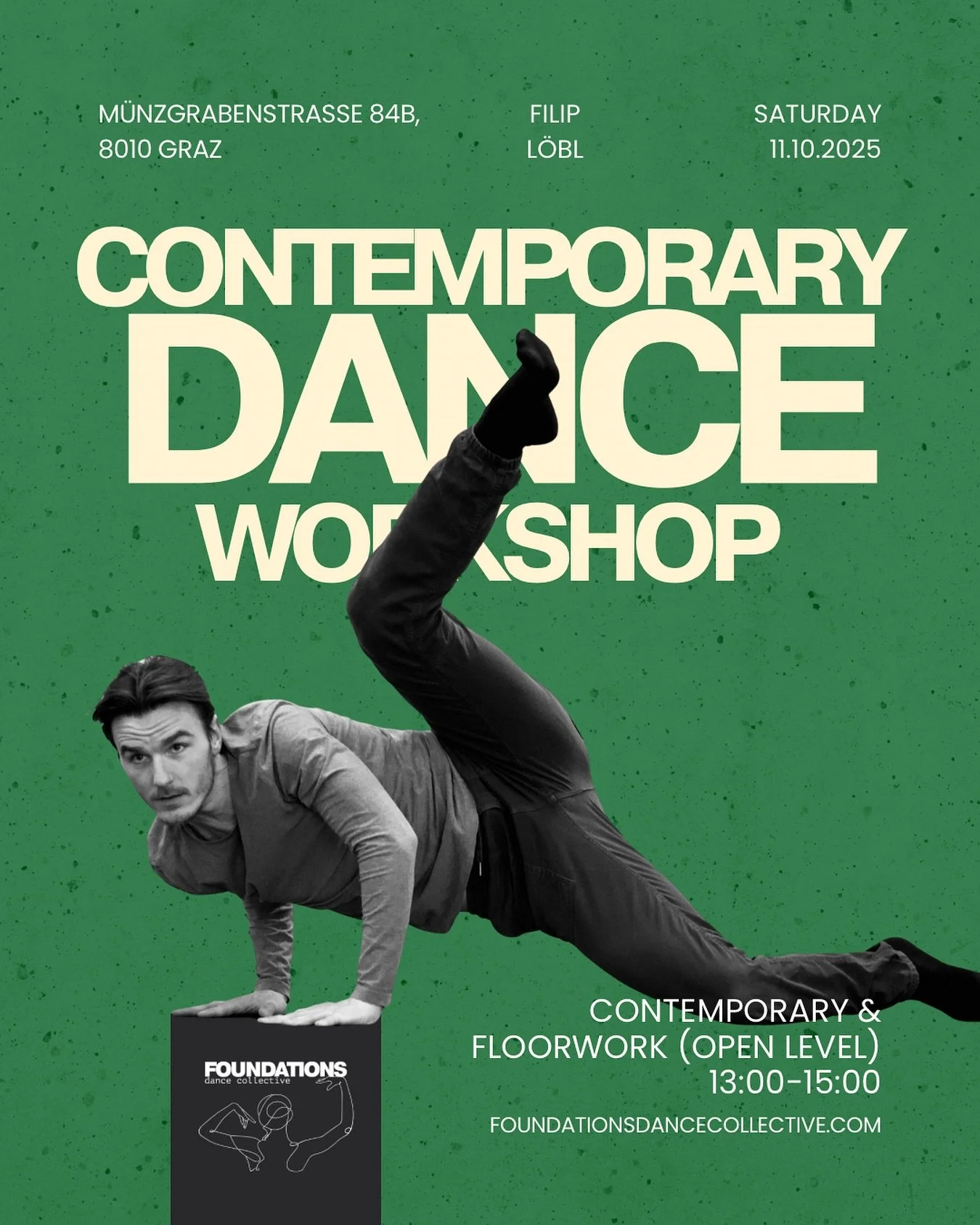 Step into The Studio with @filip_lobl for a contemporary workshop that invites dancers to explore movement together. This open-level class welcomes dancers from different backgrounds, though some prior dance experience is recommended. The workshop wi