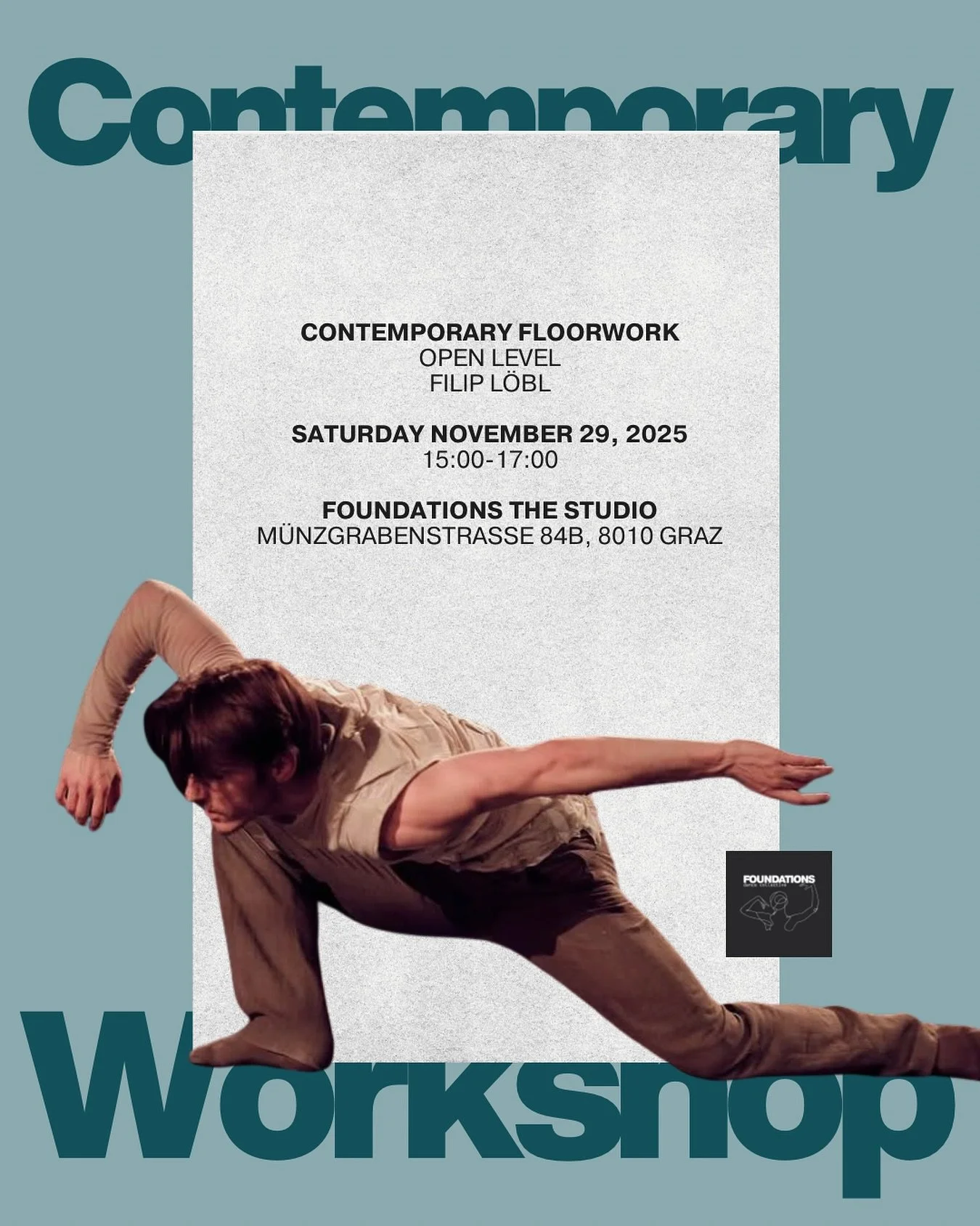 Move with @filip_lobl 🌊 Join us for an open-level contemporary floorwork workshop where you&rsquo;ll focus on circular pathways, counterbalances, and efficient momentum to glide in and out of the floor with confidence and flow. Expect a grounded, dy