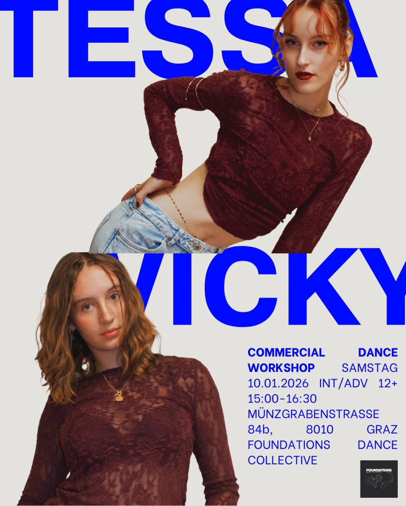 Kick off the new year with style! ✨ Join us for our very first workshop of 2026 with the amazing Graz girlies, @tess.maier &amp; @realvickyb_ . They&rsquo;re bringing their signature energy, creativity, and commercial flair straight to The Studio, an