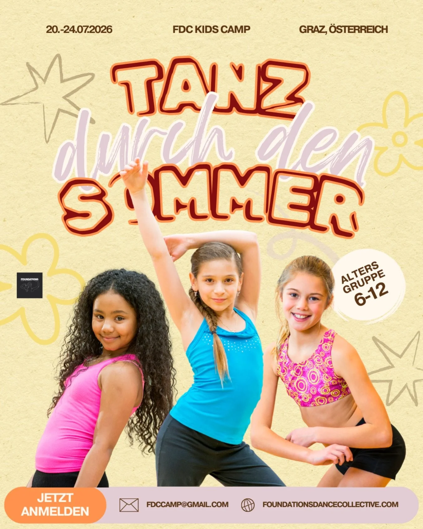 🌞 Tanz durch den Sommer! &ndash; FDC Kids Camp 🌞

Unser Sommer Tanz Camp in Graz verbindet Tanzen f&uuml;r Kinder mit Kreativit&auml;t, Bewegung und ganz viel Spa&szlig;. Perfekt f&uuml;r alle Kinder, die gerne tanzen egal ob Anf&auml;nger oder mit