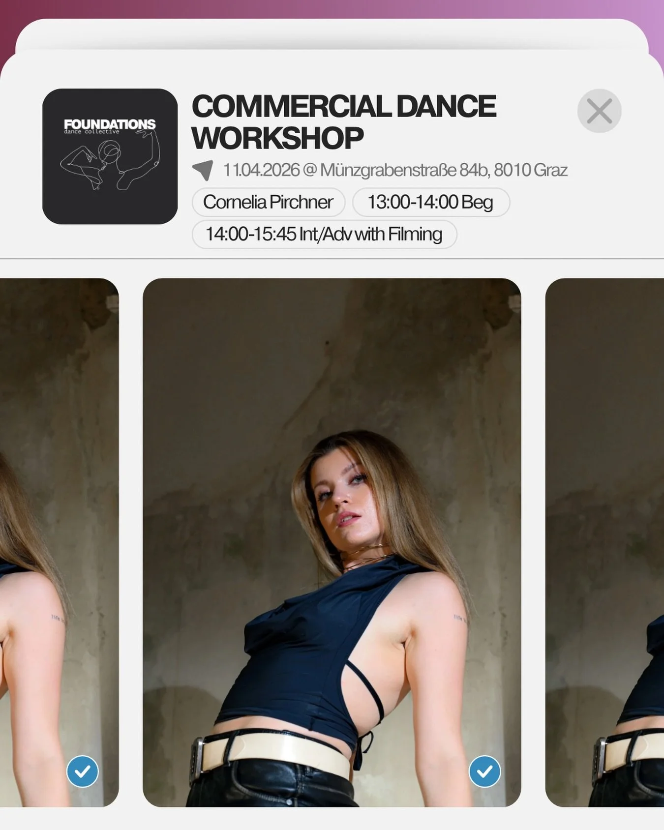 We&rsquo;re so excited to welcome @cornelia.pirchner from Salzburg for a special commercial dance workshop at Foundations 🤍

This one is all about musicality, performance, and movement quality. Training smart, feeling confident in the choreography, 