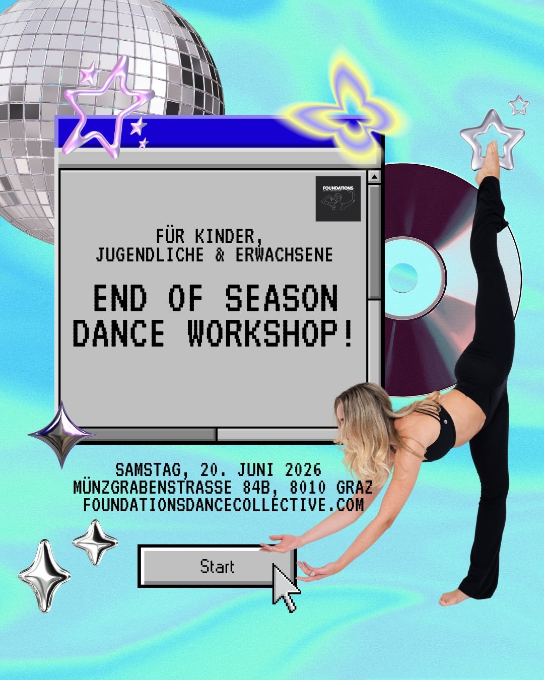 🌟 END OF SEASON DANCE WORKSHOP 🌟

Unser allerletzter Workshop der Saison 25/26!
Bevor wir in die Sommerpause gehen, tanzen wir die Saison noch einmal richtig gemeinsam aus. Ein ganzer Tag voller Lyrical, Jazz, Contemporary, Commercial und Urban, f&