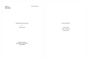 Formatting your manuscript for query submissions — Emilie Victoria | Author