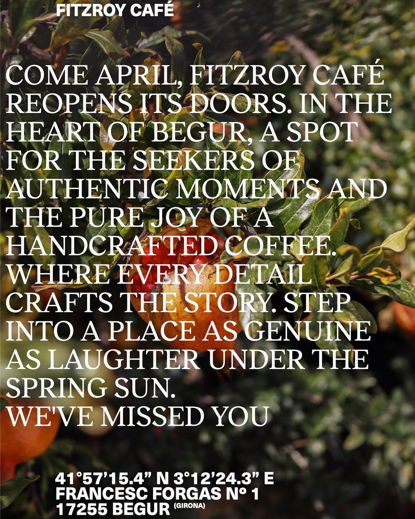 Este abril, redescubre Fitzroy Caf&eacute;: nuevos detalles, misma esencia. Solo quedan unas semanas para reencontrarnos y disfrutar juntos del caf&eacute; que nos une ☕️ 
_

This April, rediscover Fitzroy Caf&eacute;: new flavors, same essence. Just