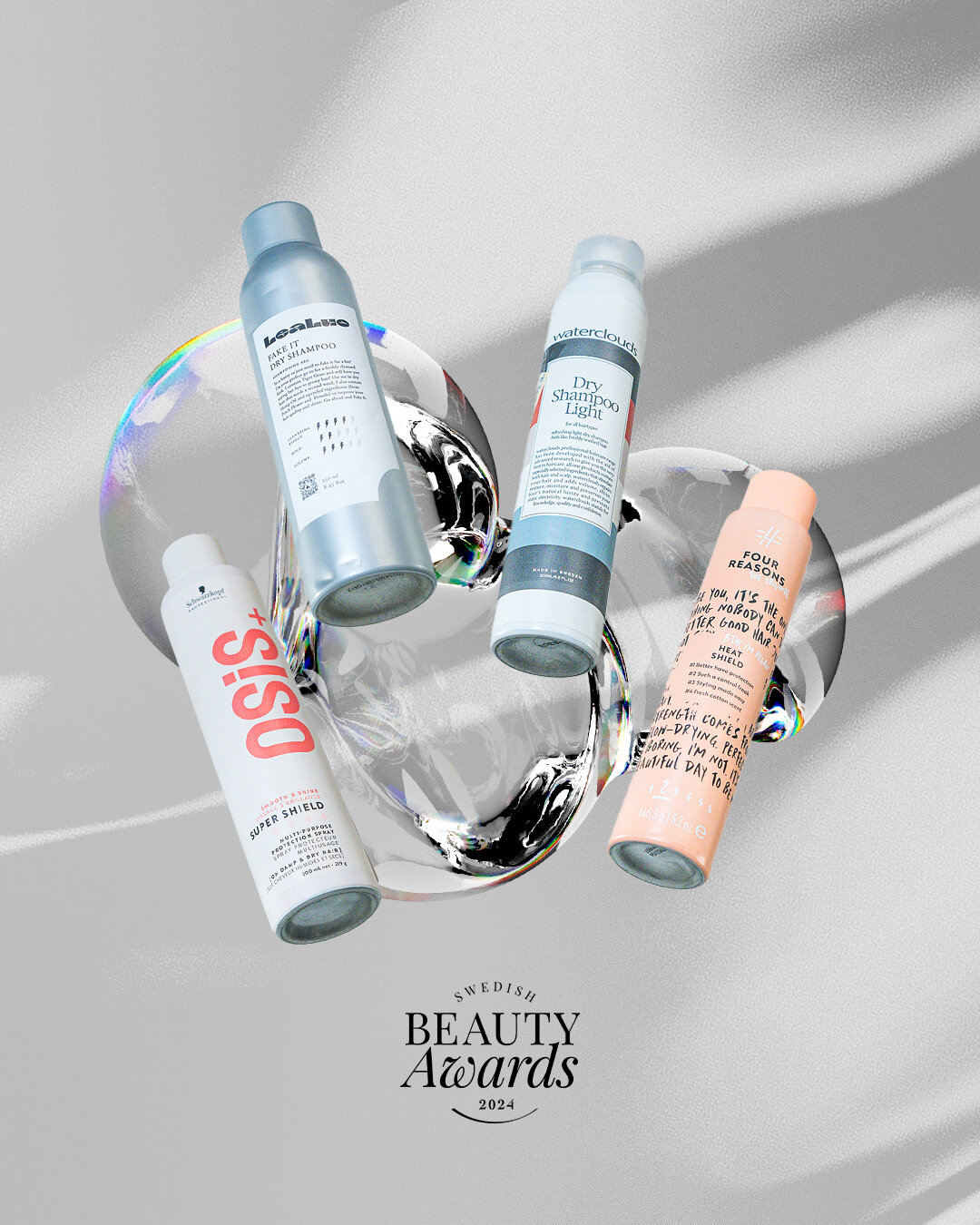 Nu presenterar vi de nominerade produkterna i &Aring;rets Finishprodukt under och &ouml;ver 250kr 🌟⁣
⁣
Bild 1 - &Aring;rets Finishprodukt under 250kr⁣
✨ Four Reasons	Heat Shield⁣
@fourreasons #fourreasons #welovetherealyou ⁣
⁣
✨LeaLuo Fake it dry sh