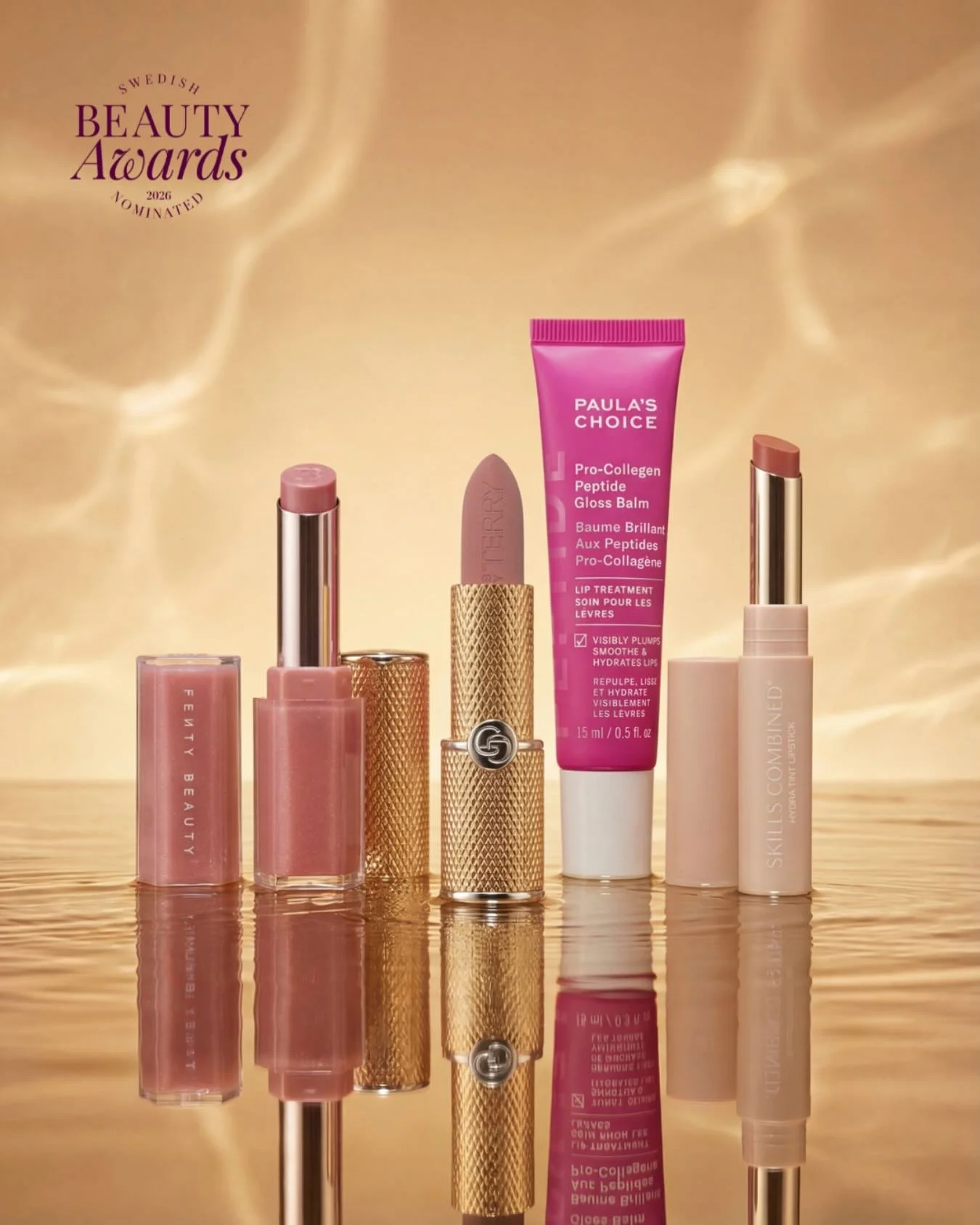 🌟Nominerade &Aring;rets L&auml;pprodukt🌟
&nbsp;
🖤 Fenty Beauty - Gloss Bomb Stix Stick Shimmer
@fentybeauty

🖤 BY TERRY - Rouge Opulent Satin Lipstick
@dermarome.se
&nbsp;
🖤 Paula&rsquo;s Choice - Pro-Collagen Peptide Gloss Balm Lip Treatment Sh