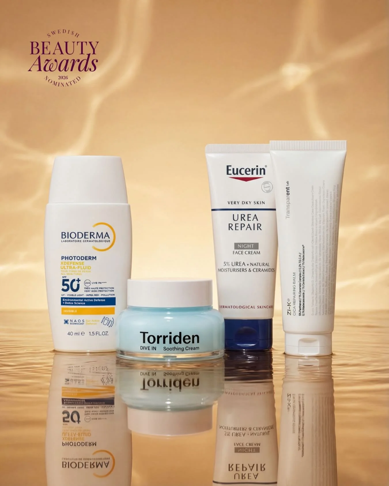 🌟Nominerade &Aring;rets Ansiktshudv&aring;rd 200-400 kr🌟
&nbsp;
🖤 Bioderma - Photoderm Xdefense Ultrafluid SPF50
@biodermasweden
&nbsp;
🖤 Torriden - Dive In Soothing Cream
@torriden
&nbsp;
🖤 Eucerin - UreaRepair Night Face Cream 5% Urea
@eucerin