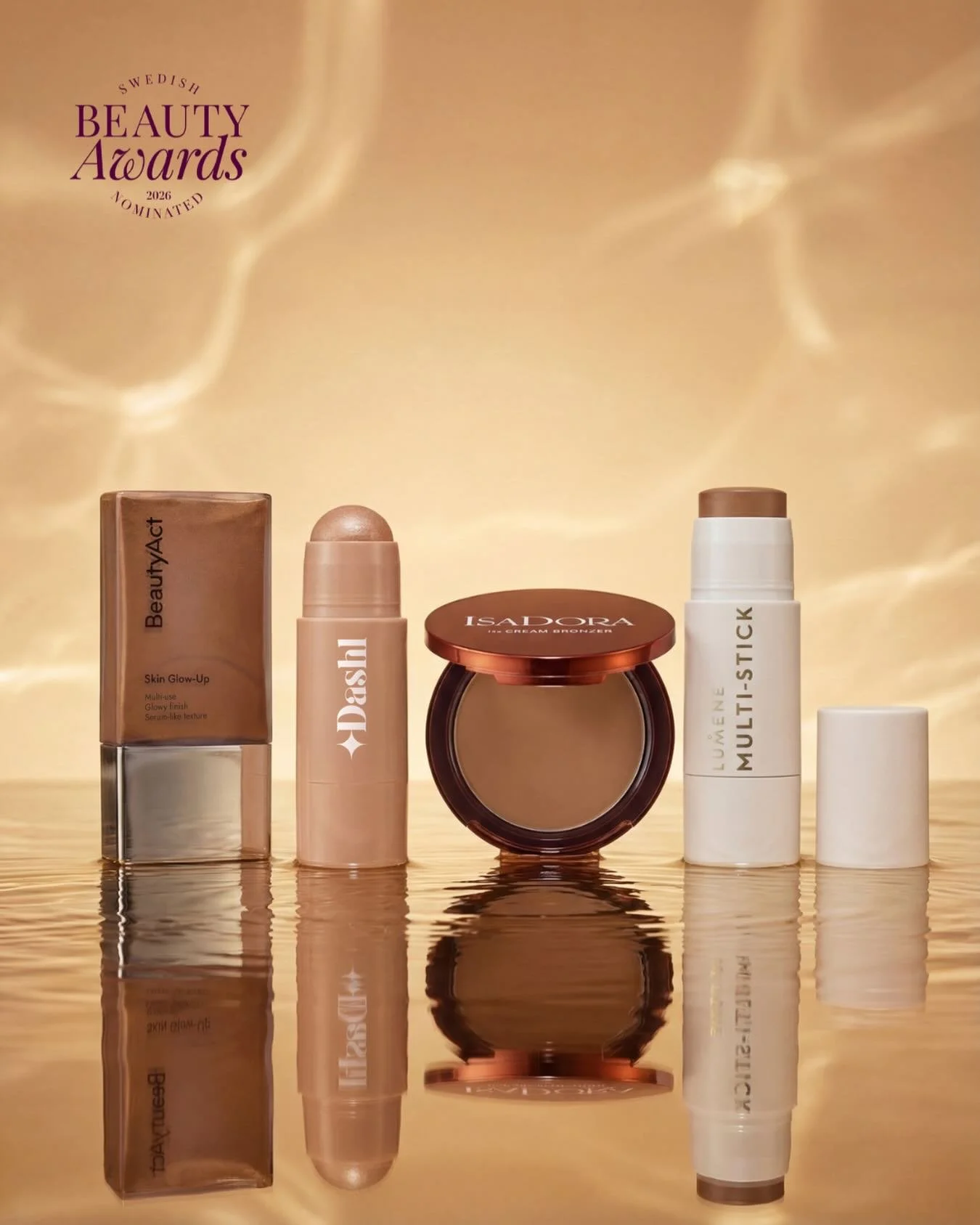 🌟Nominerade &Aring;rets Ansiktsbas - under 300 kr🌟
&nbsp;
🖤 BeautyAct - Skin Glow-Up
@kicks.se
&nbsp;
🖤 Dashl - Glow Obsession Skinstick
@dashl
&nbsp;
🖤 IsaDora - The Cream Bronzer
@isadoraofficial
&nbsp;
🖤 Lumene - Multi-stick
@lumene
&nbsp;
#