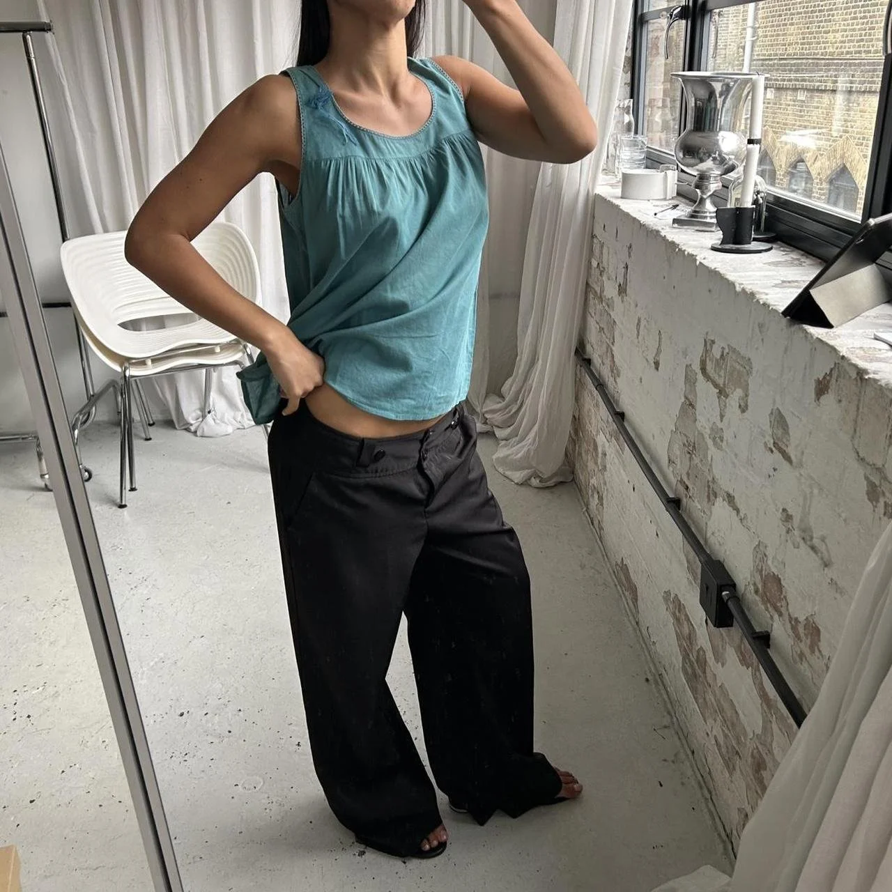 Vintage 00s Coquette cotton summer Top