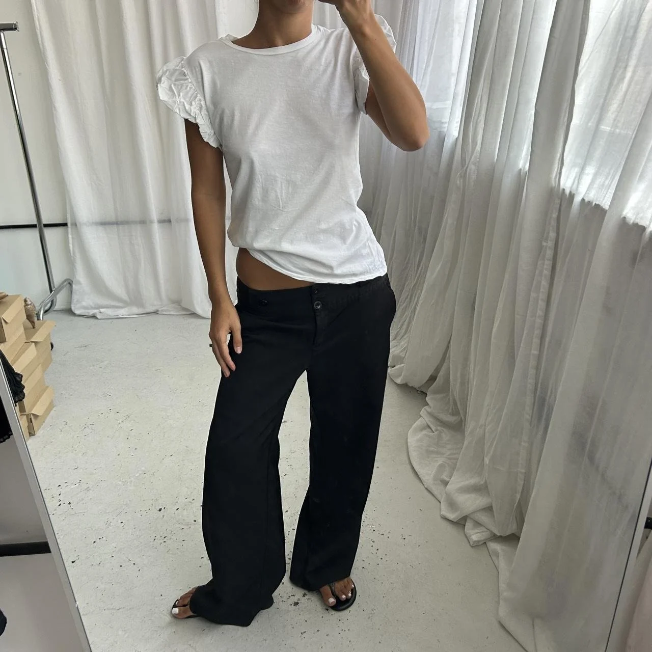 Vintage 00s White Summer Coquette Top