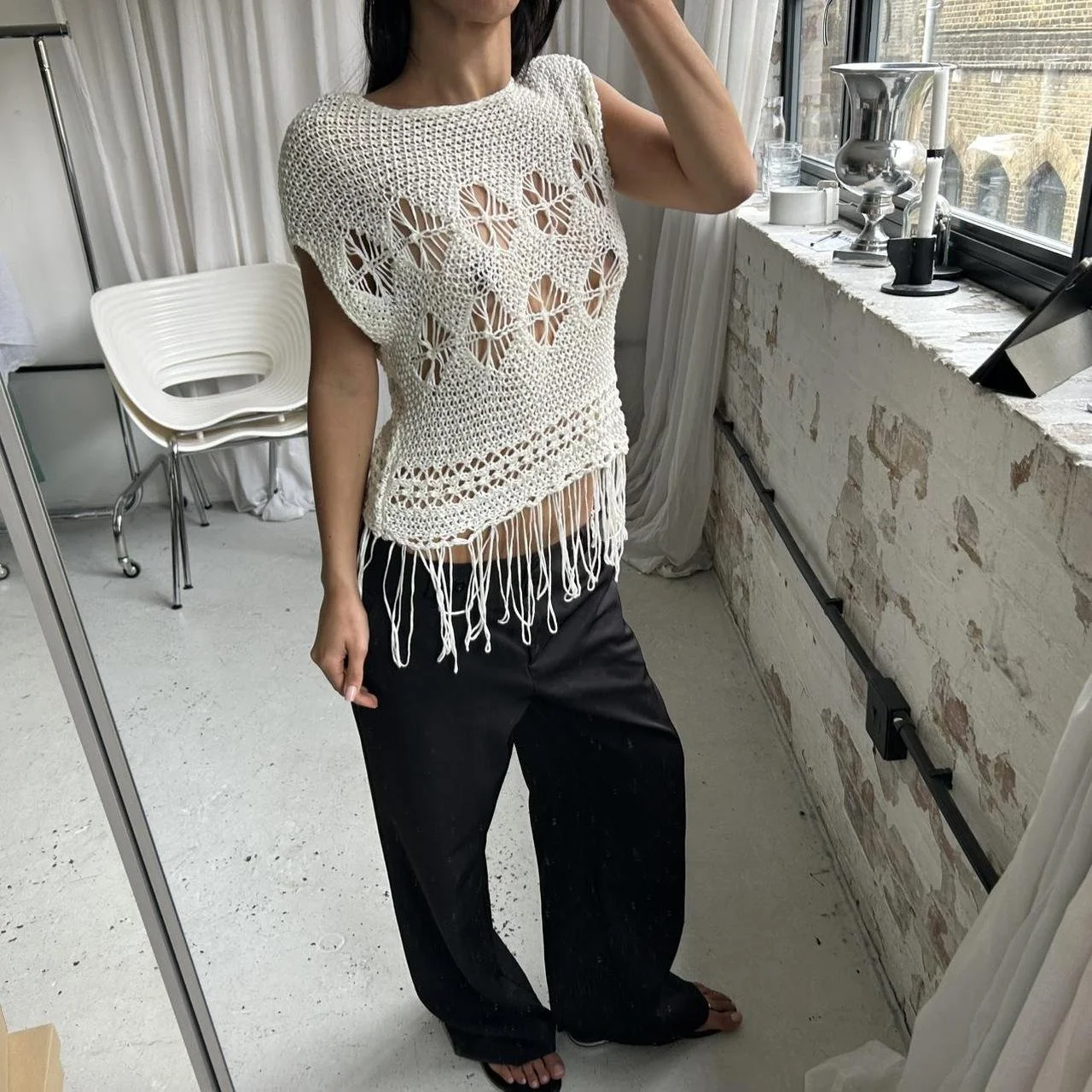 Vintage 00s Knitted Tassel Top