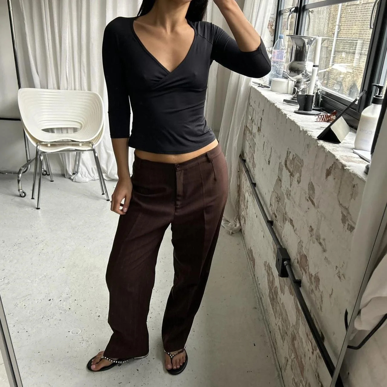 Vintage 90s Brown Suit Trousers