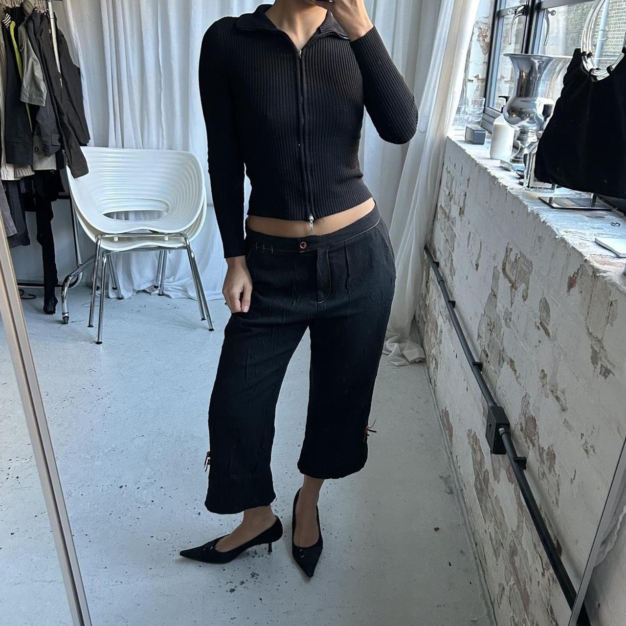 Vintage 90s Archive Black Capri Trousers