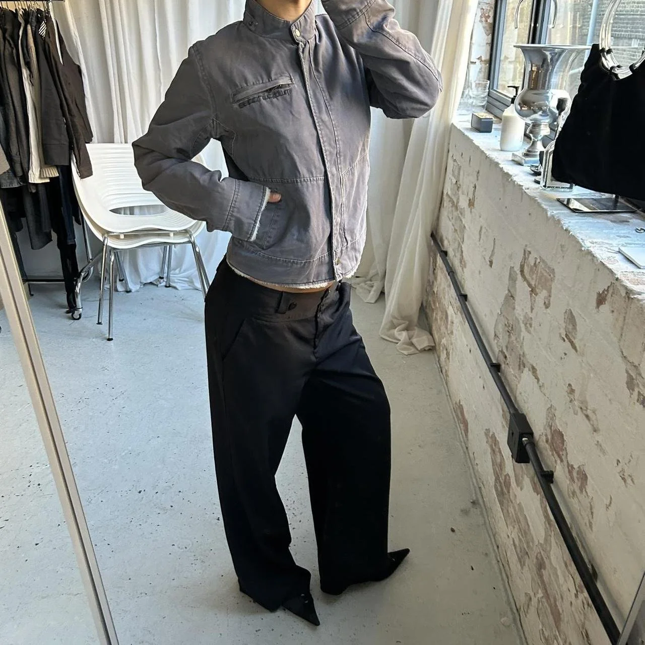 Vintage 90s Gray Button Up Jacket