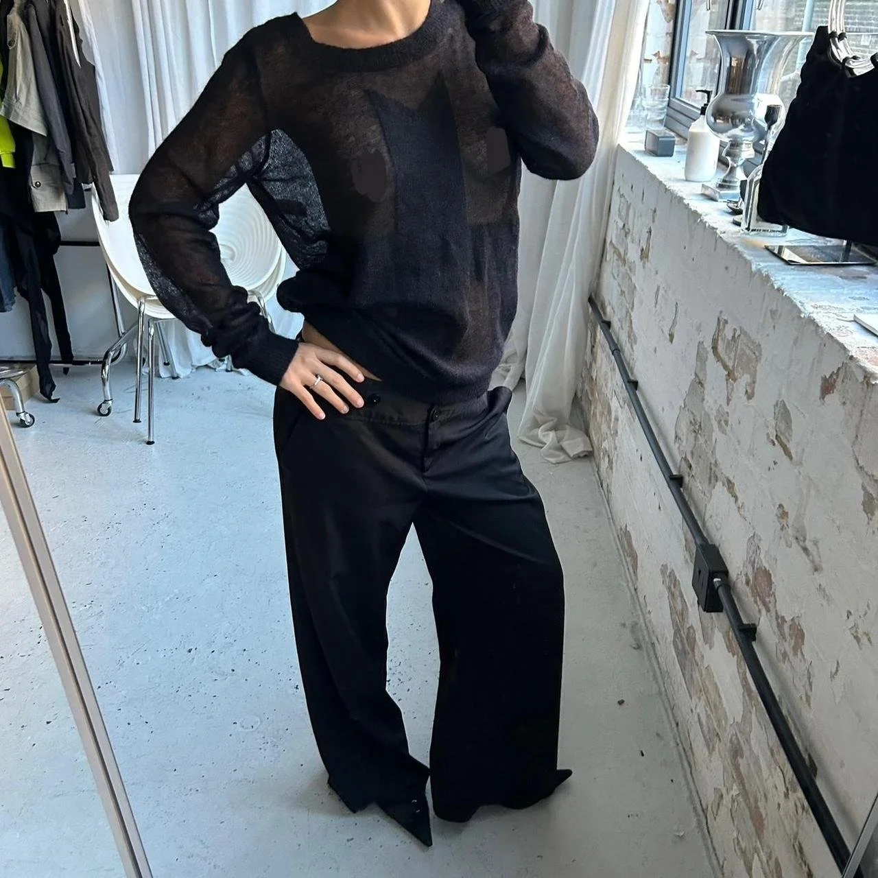 Vintage 90s Sheer Lose Mohair Knit