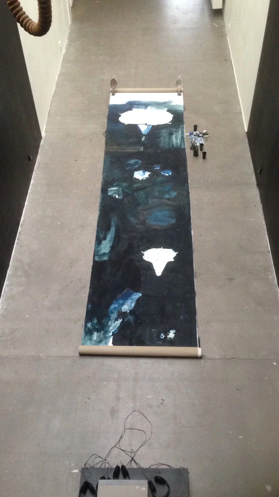 7 meter long oil painting. Painted live in the gallery
