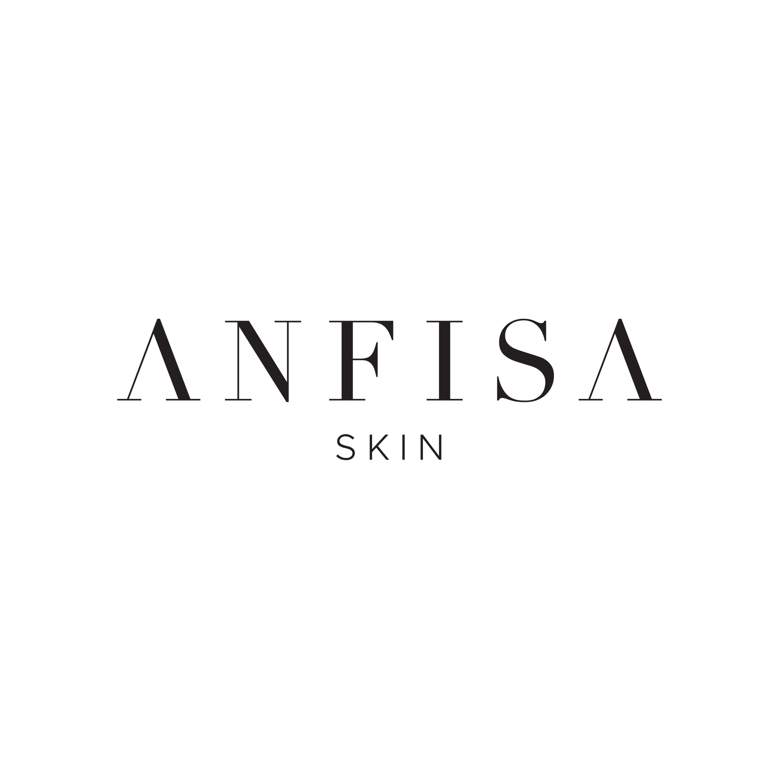 Black unveiling with the words "Anesa Skin" in black text, partially revealed by a black sheet, revealing a minimalist and elegant logo for Anesa Skin.