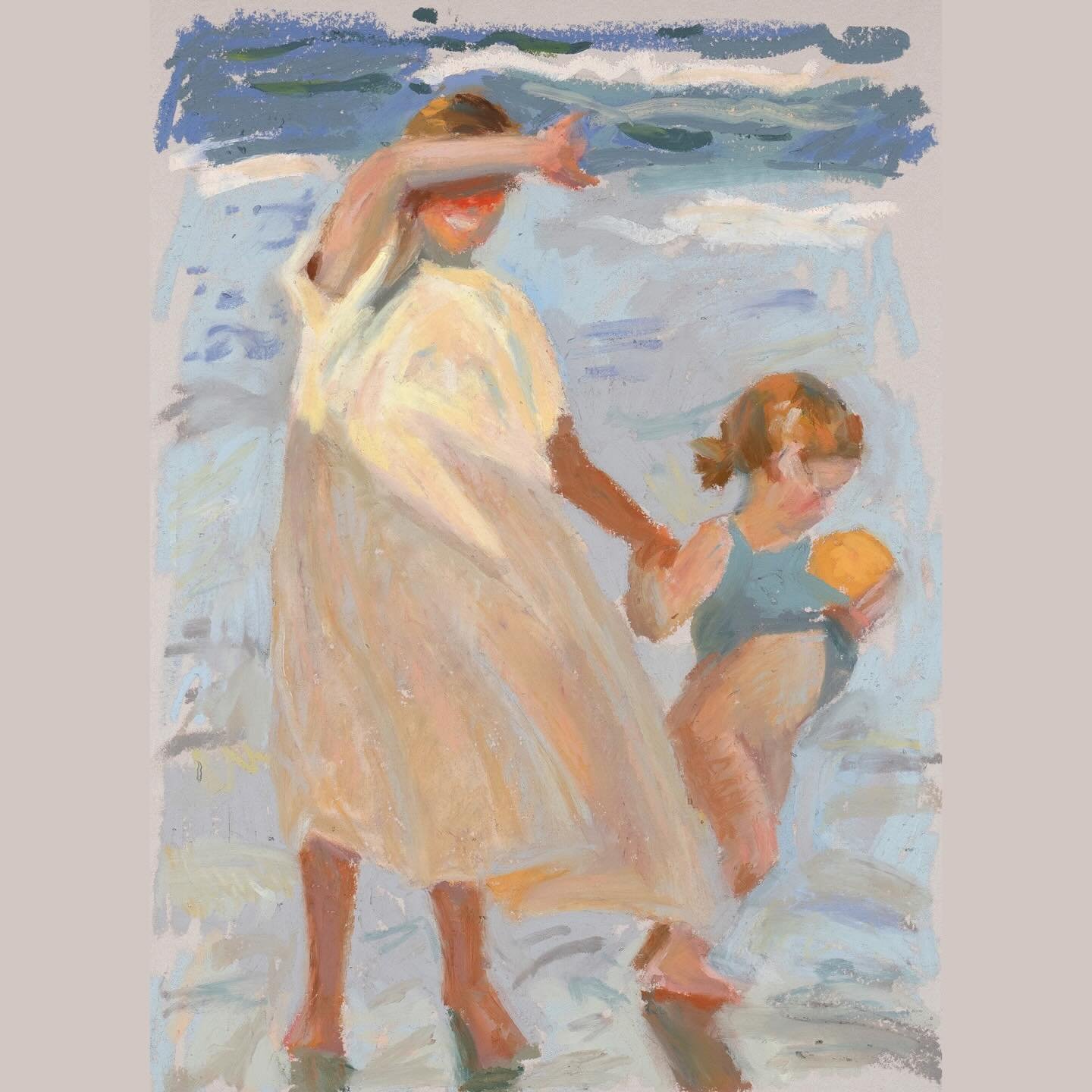 After Joaquin Sorolla. This is one of my favorite paintings of Sorolla. It was so enjoyable to copy it with oil pastels. 6x8 in. Oil pastel on paper.
***
If you have questions about my approach to working with oil pastels and the materials I use with