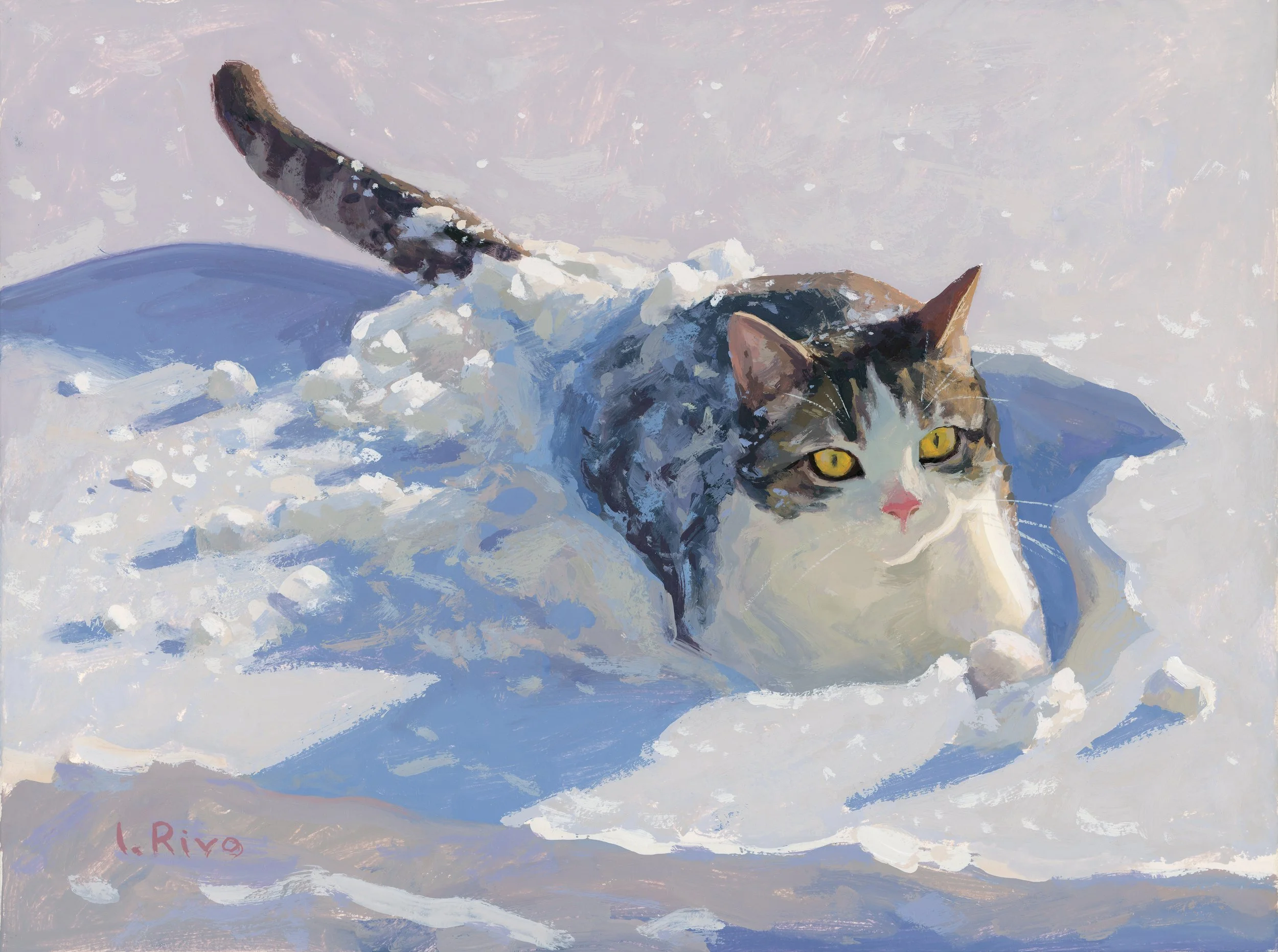  Cat in the Snow  American Art Awards 2024, Impressionism - Animal 
1st Place