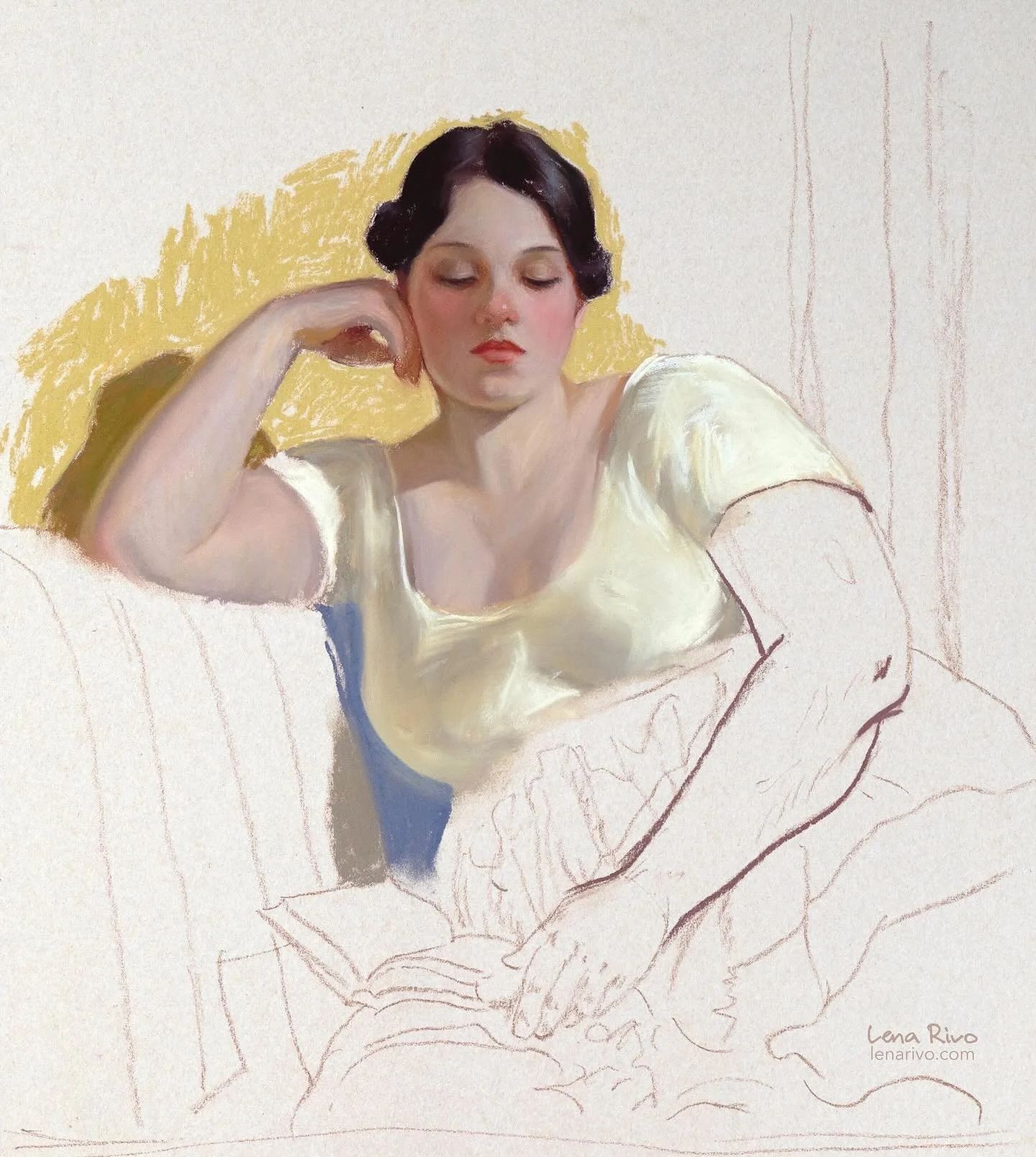 I&rsquo;m working on a new pastel painting. When I paint portraits, I always begin with the most important part - the face of the model. There&rsquo;s nothing more frustrating than getting close to finishing a painting and then realizing something is