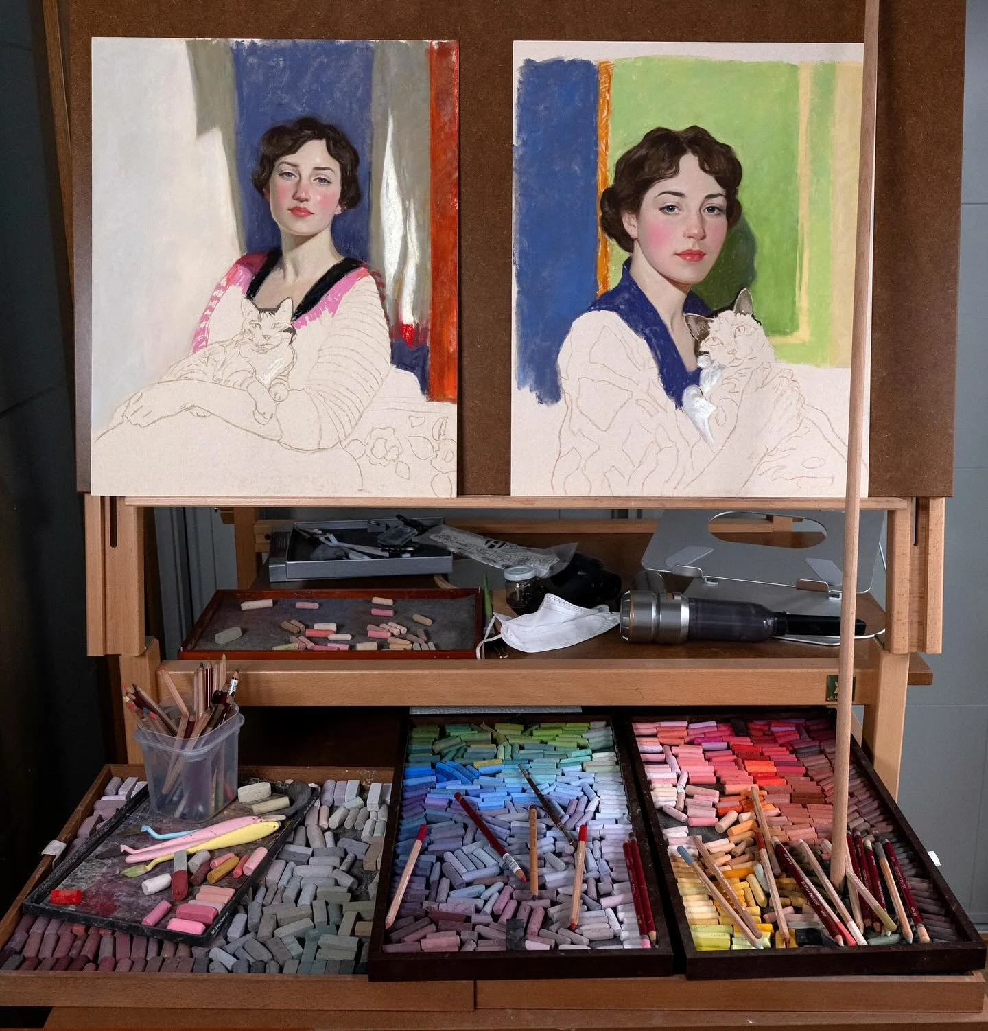 My workspace ❤️

#pastelpainting #pastelart #softpastel #chalkpastel #figurepainting #figuredrawing #figurativeart #illustration #painting #drawing #sketch #sketchbook #portraitpainting #portrait