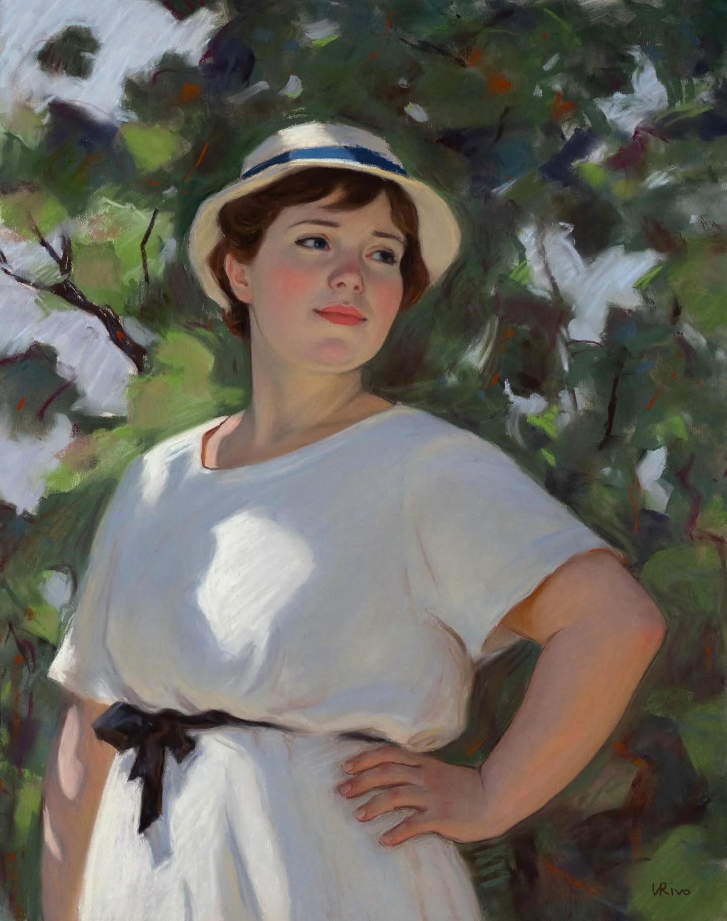 In this soft pastel painting, I tried something new. While making studies for this piece, I worried about how I would paint the background with pastel sticks on a larger scale, since I knew it would consume a lot of pastel.

Then, while browsing the 