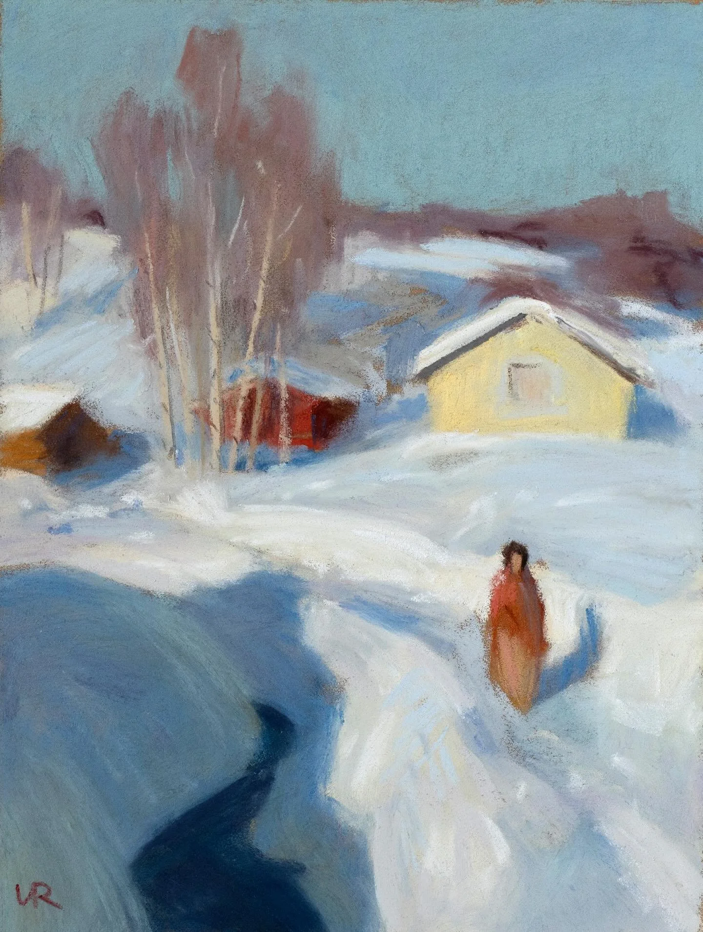 This winter I plan to paint many winter scenes, and I don&rsquo;t think I&rsquo;ll be able to name each one 😅 So, for now, I&rsquo;ll just number them: Winter 25&ndash;26 No. 3.

&mdash;&mdash;&mdash;&mdash;-
I work with soft pastels from a range of