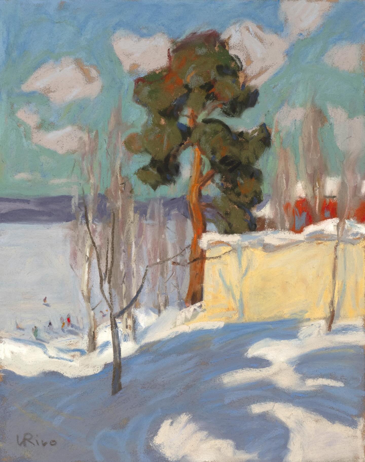 Happy New Year, everyone! Wishing you a year filled with inspiration and creative joy! Thank you for being part of this journey! 🌟 Here&rsquo;s my first painting of the year: Winter Study No. 8, soft pastel on Canson Mi-Teintes Velvet paper, 7&times