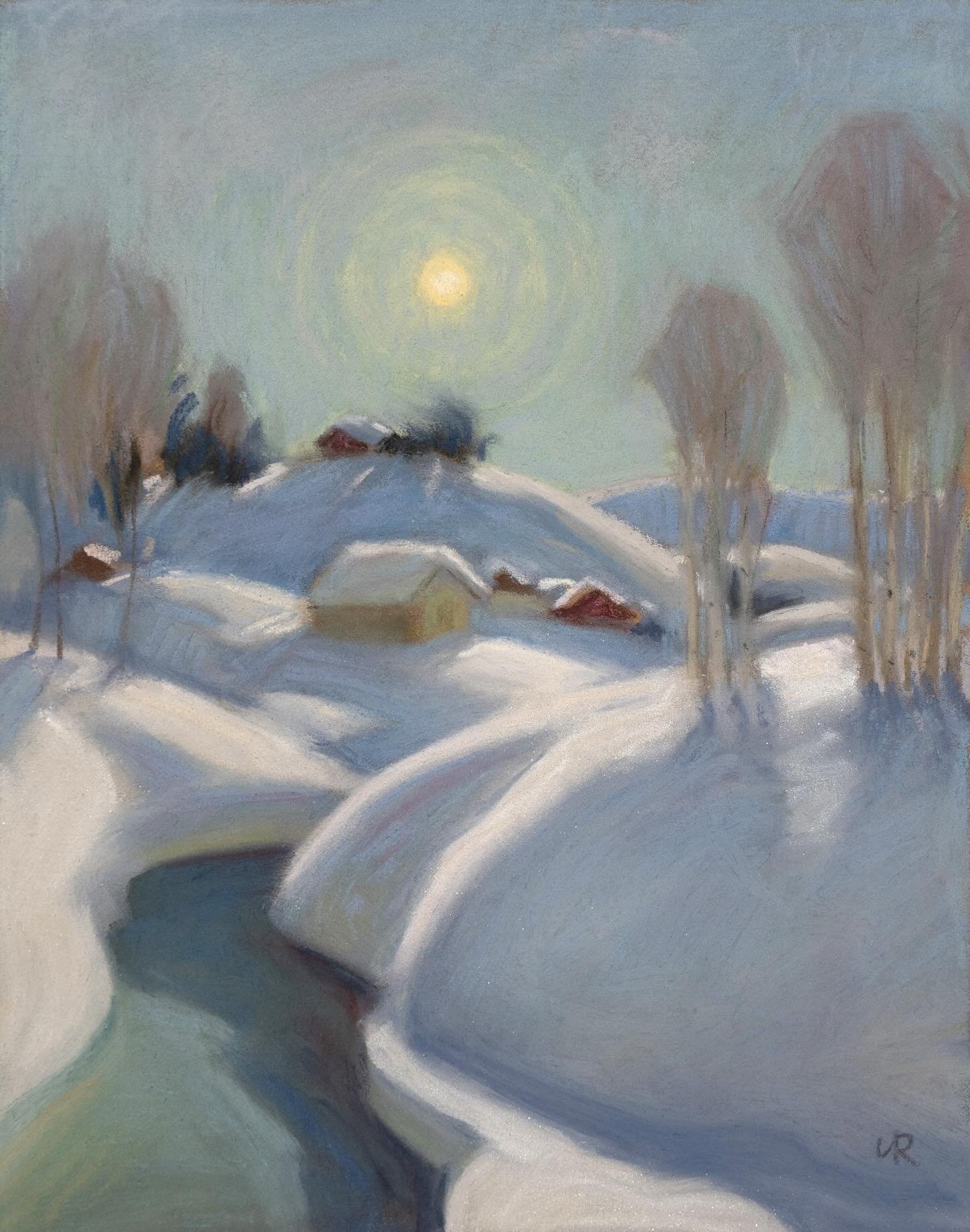 When I bought a set of Schmincke soft pastels, it included two iridescent sticks called White Pearl and Silver. They were pretty, but I doubted I would ever use them, so I put them aside. Then one day, a thought occurred to me: I could try using them