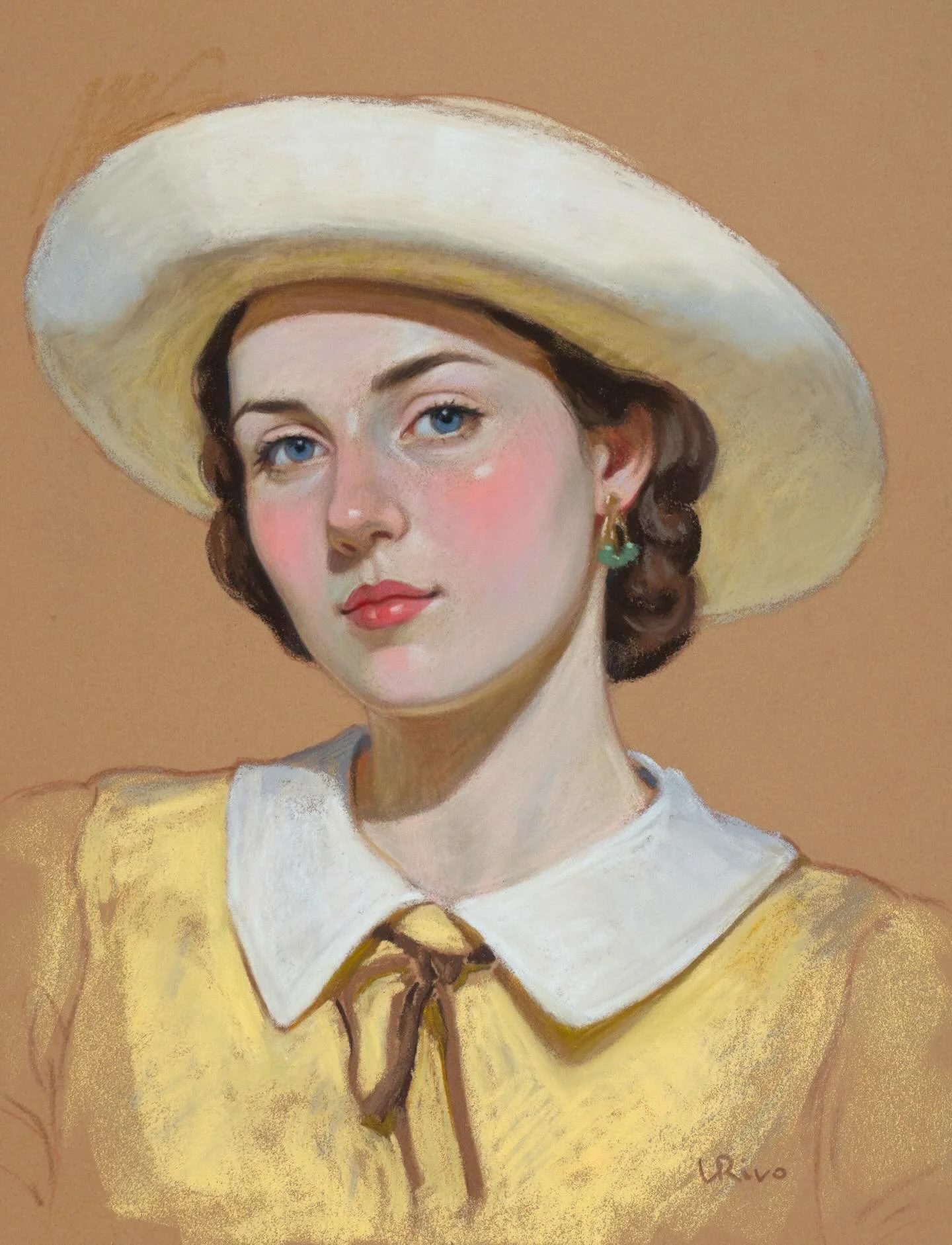 &ldquo;A Lady from Another Time&rdquo;, soft pastel and pastel pencils on Canson Mi-Teintes Velvet paper, 9x12 inches. When I create portraits in soft pastel, I rely heavily on pastel pencils because they don&rsquo;t fill the texture of the paper as 