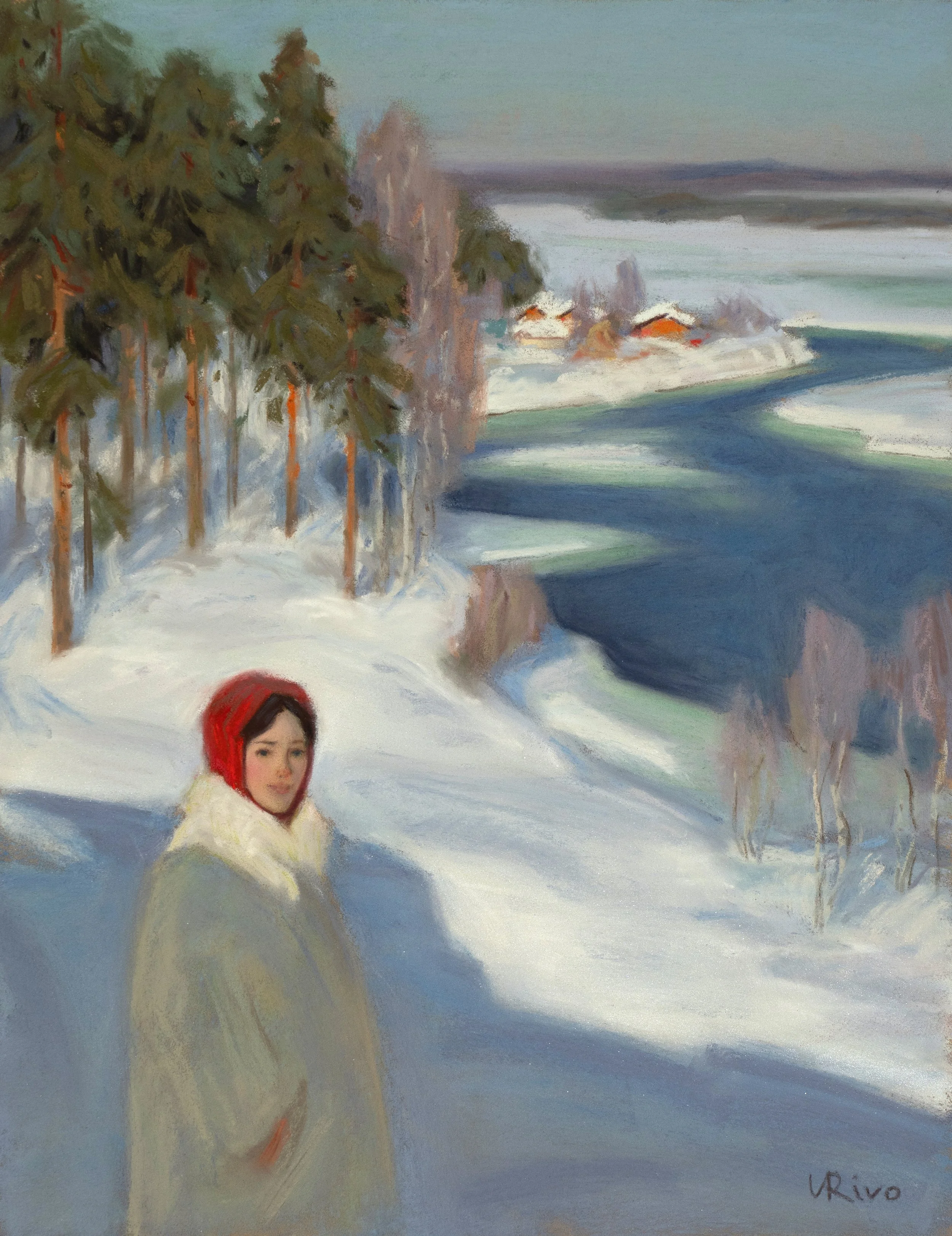 Above the frozen river