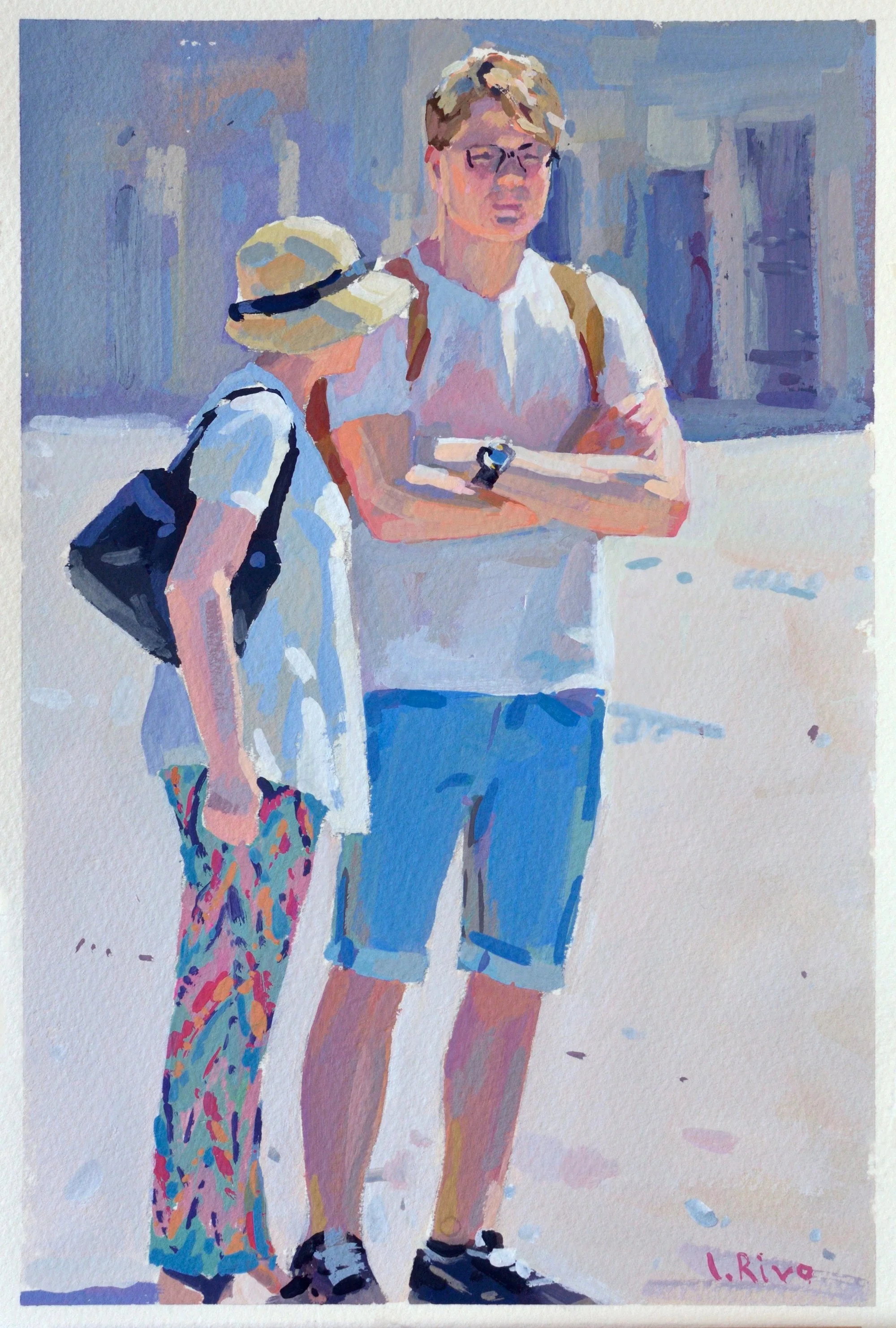 Under the white portuguese sun Gouache painting by Lena Rivo.jpg