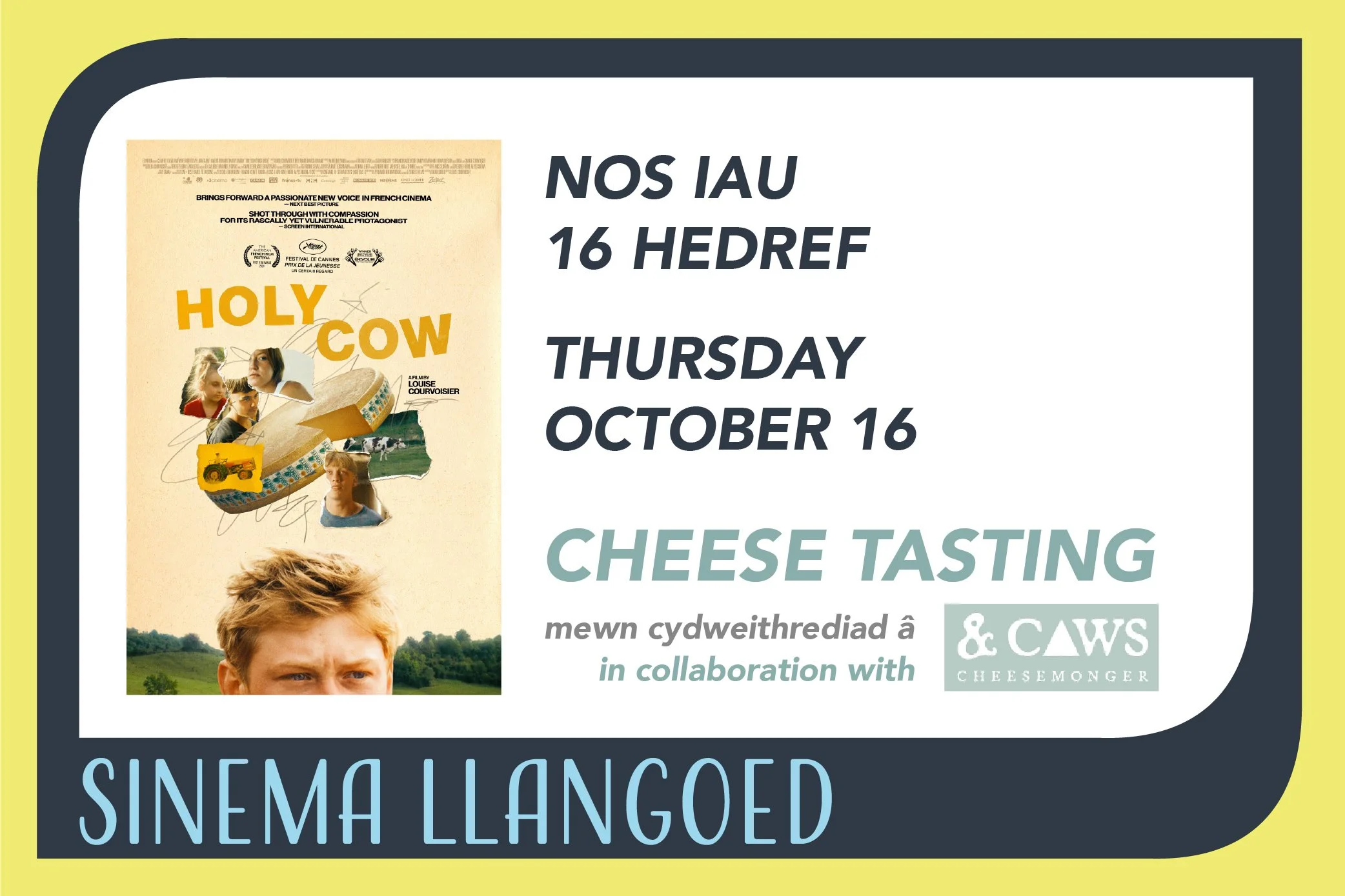Holy Cow and Cheese tasting at Sinema Llangoed