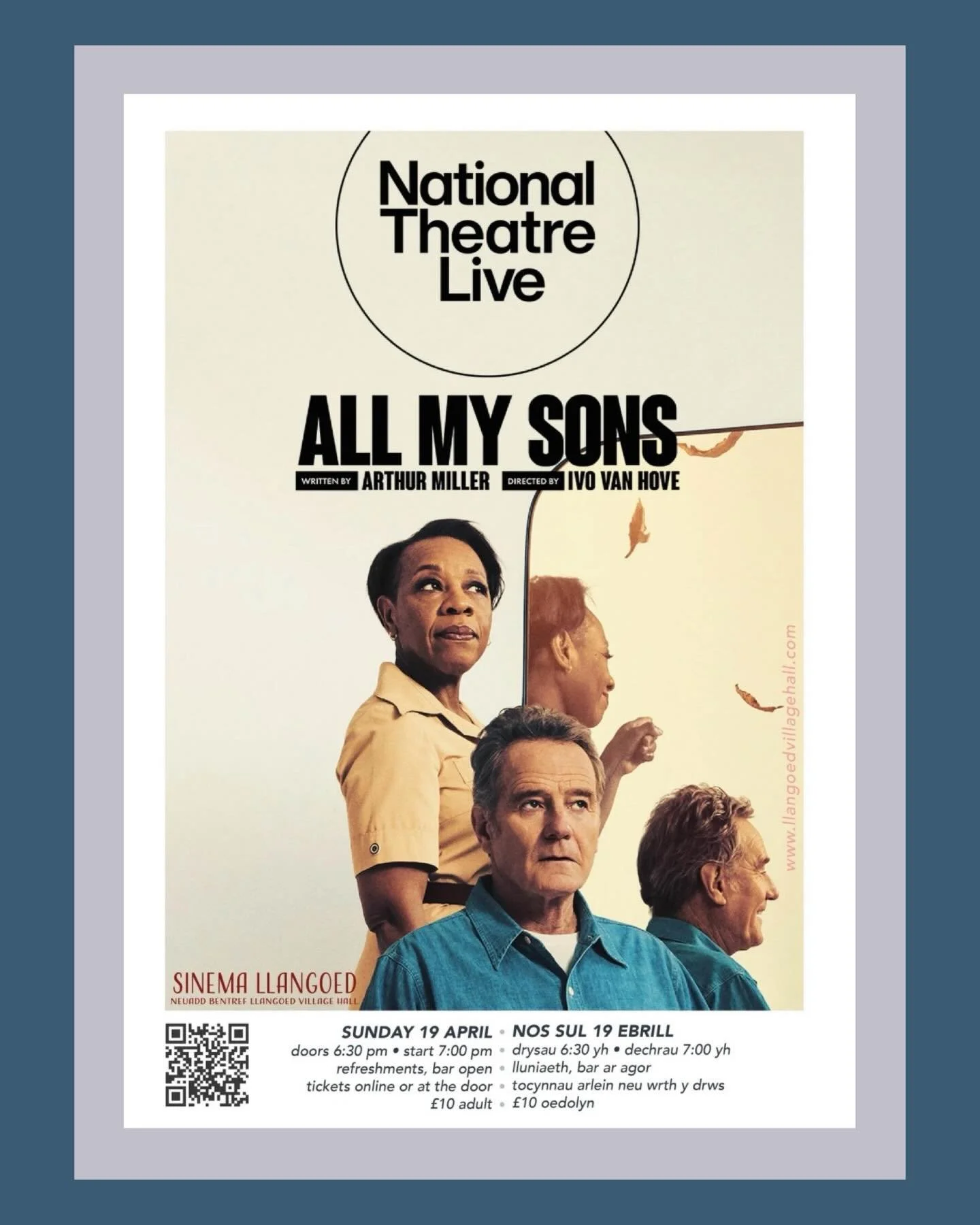 Sinema Llangoed is hosting all the latest National Theatre Live screenings - next up, &lsquo; All My Sons&rsquo;

Bryan Cranston (Breaking Bad) and Marianne Jean-Baptiste (Hard Truths) feature in a five-star, triumphantly acclaimed new production of 