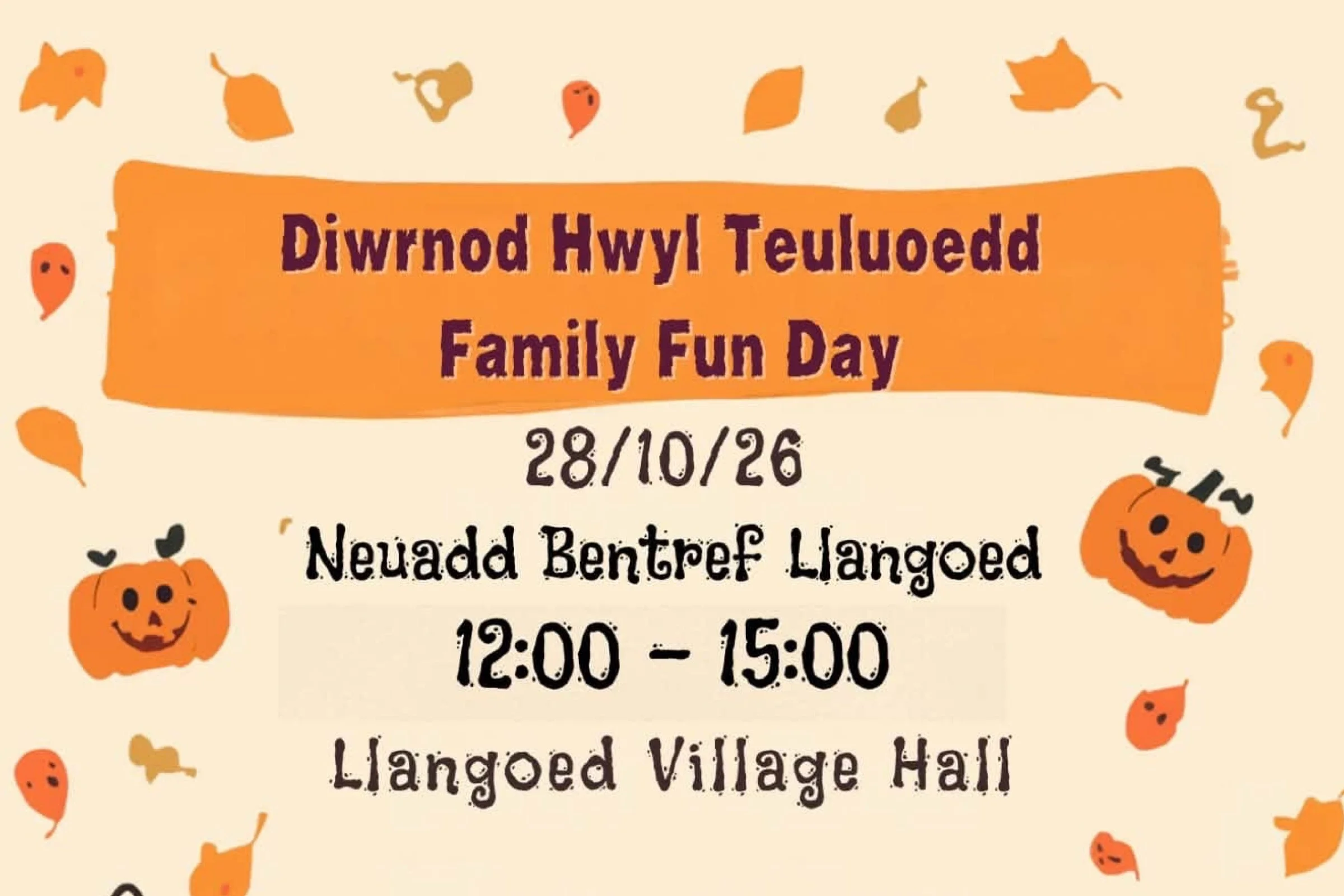 Diwrnod Hwyl i'r Teulu Calan Gaeaf
