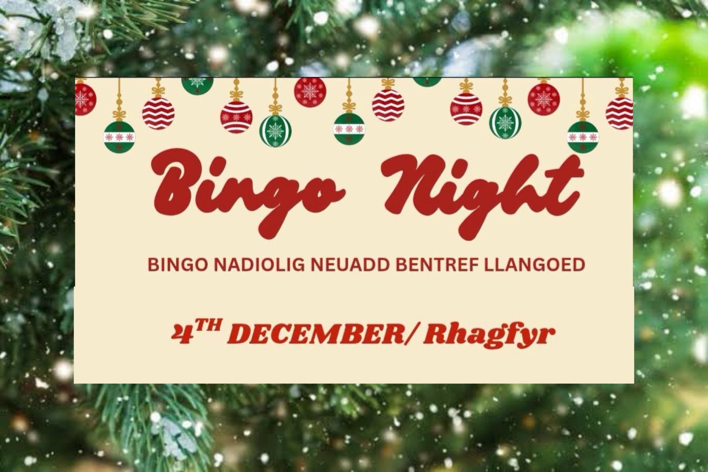 Bingo Nadolig Nadoligaidd