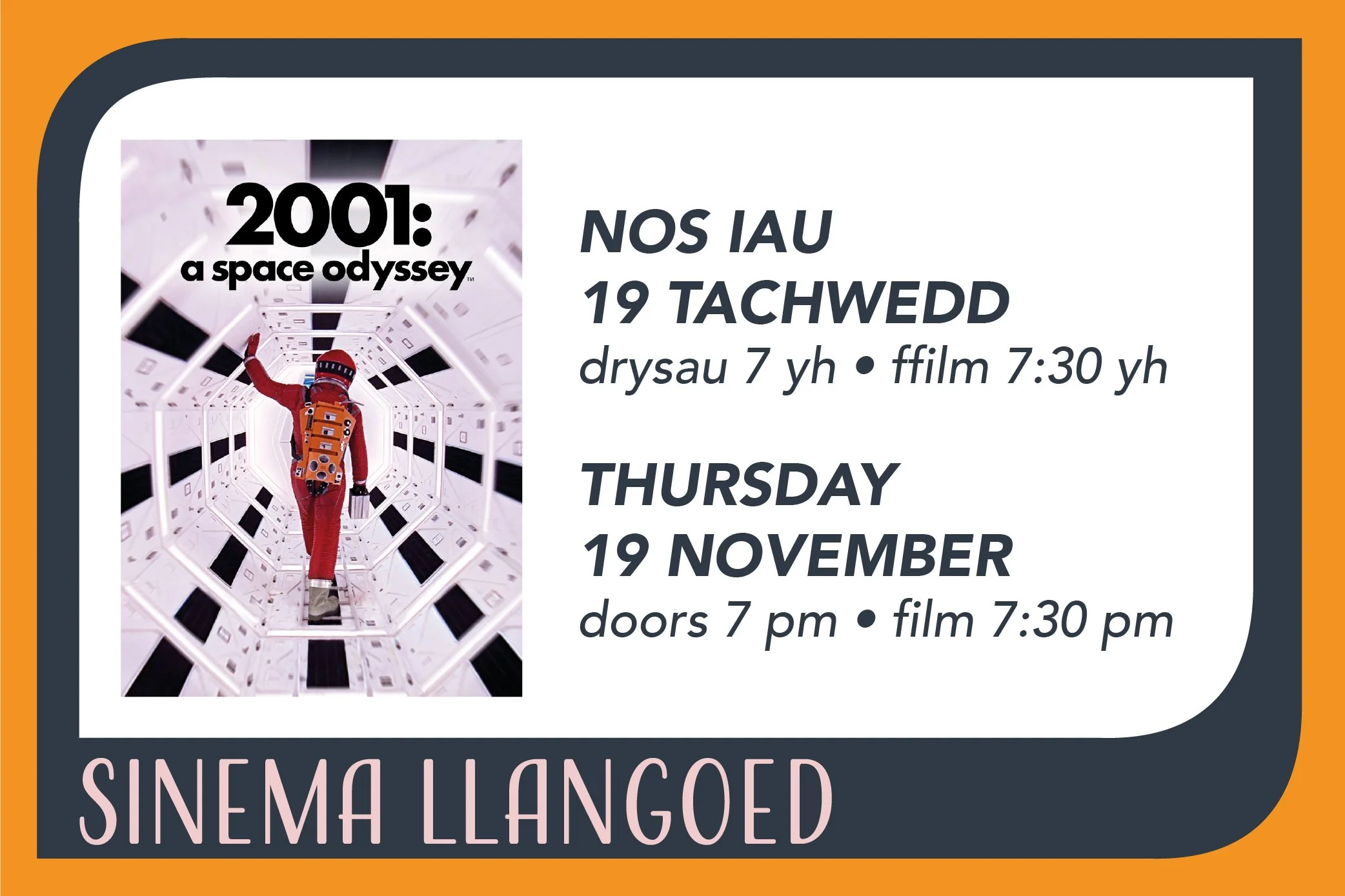 2001: odyssey gofod yn Sinema Llangoed