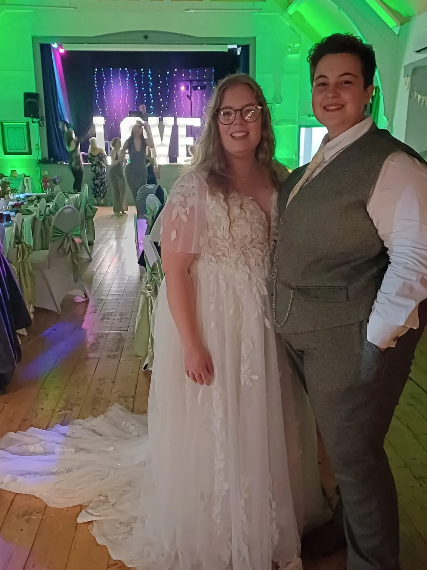 Llongyfarchiadau 💐Congratulations to the beautiful brides, Betty and Hannah Harper! ❤️

What a wonderful celebration at Llangoed Village Hall last night! The hall looked absolutely gorgeous with all the beautiful decorations. Thank you both for choo