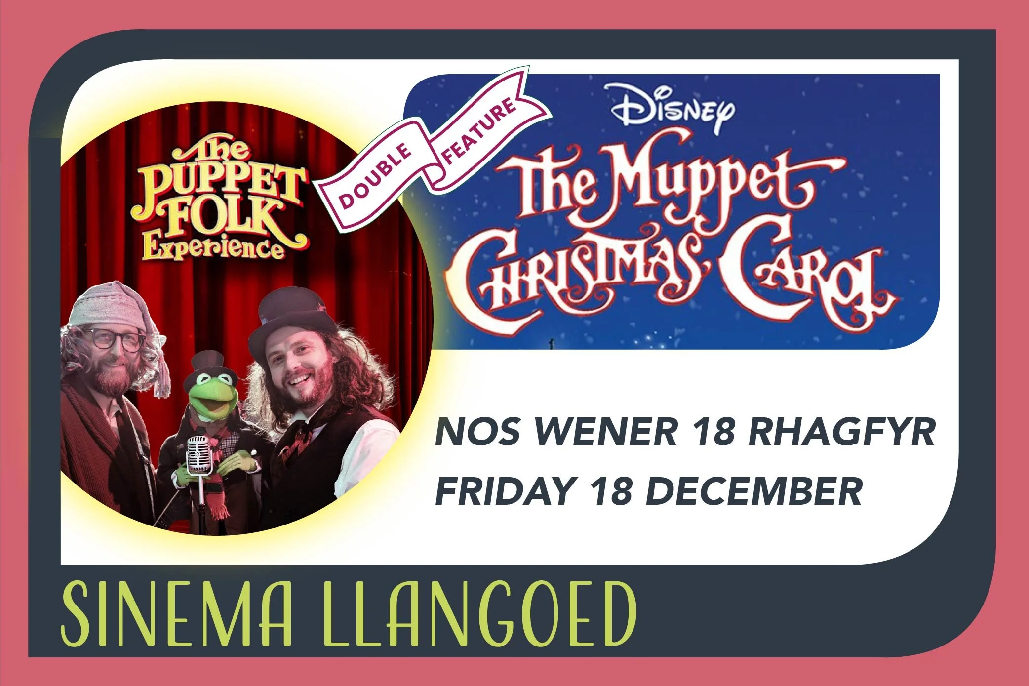 Profiad y Pypedau Pobl + dangosiad o Garol Nadolig y Muppets